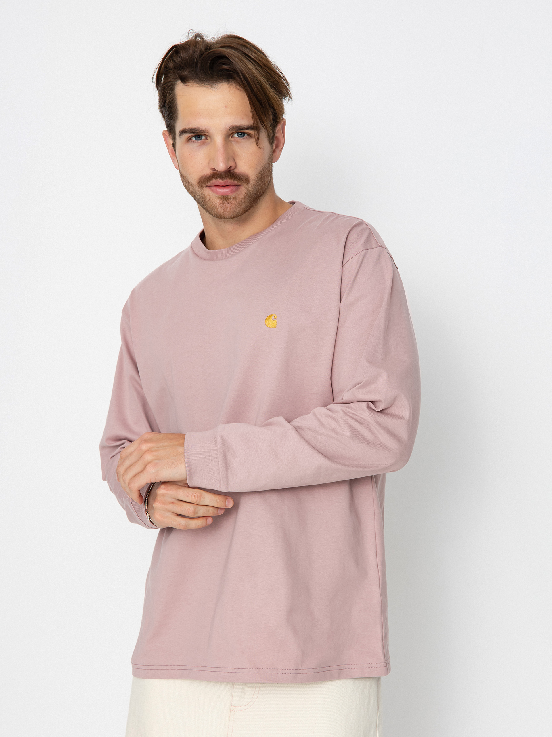Carhartt WIP Chase Longsleeve (glassy pink/gold)