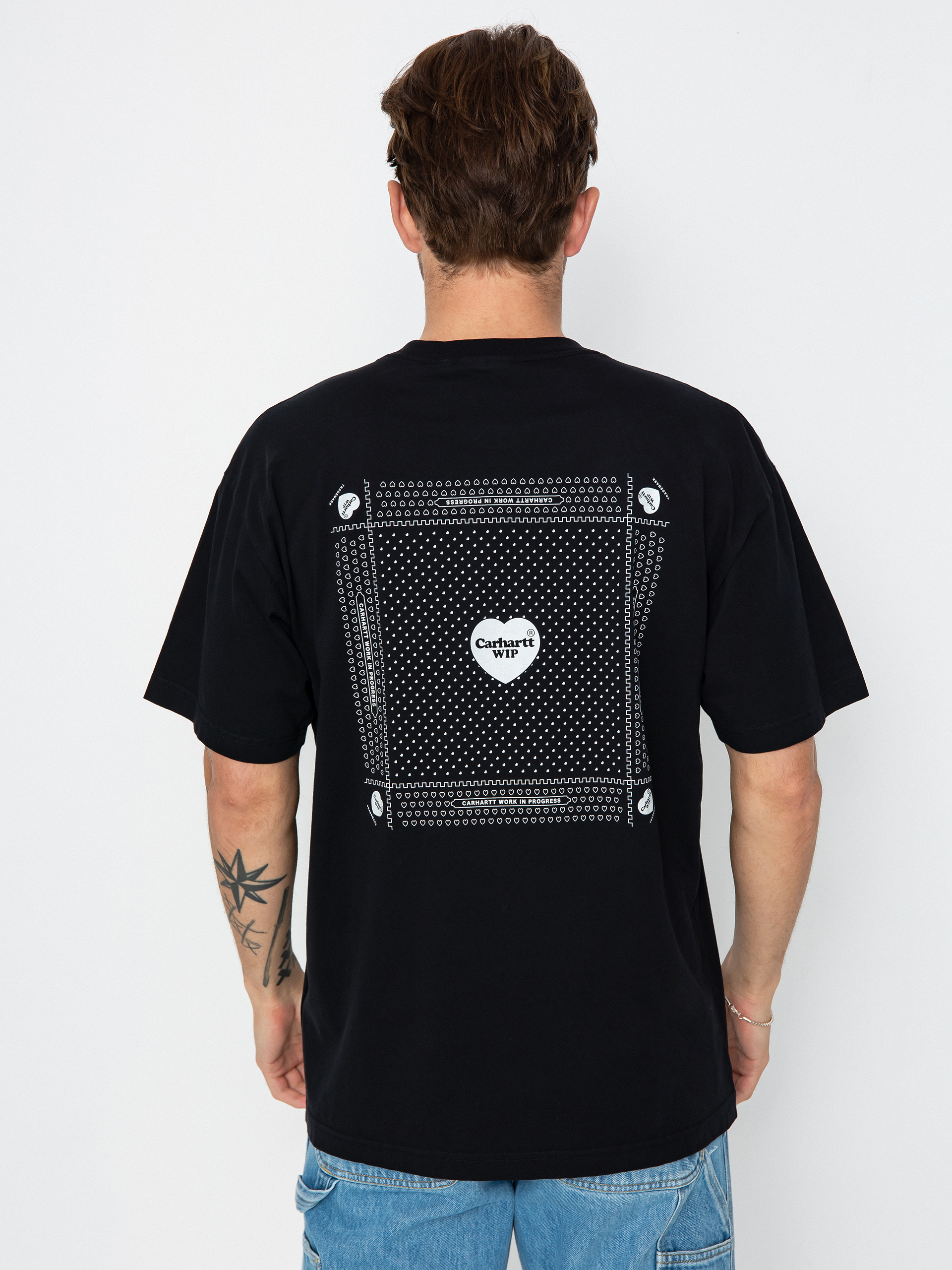 Carhartt WIP Heart Bandana T-shirt black (black/white)
