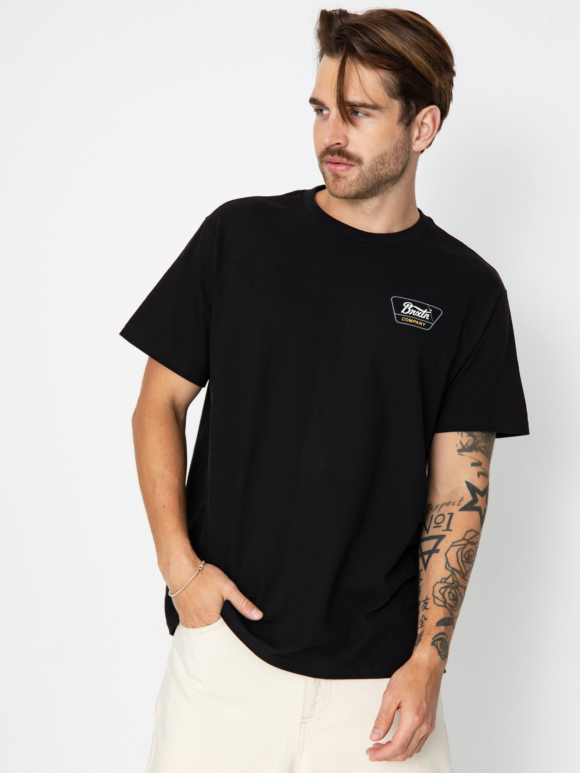 Brixton Linwood Stt T-shirt (black/casa red/white)