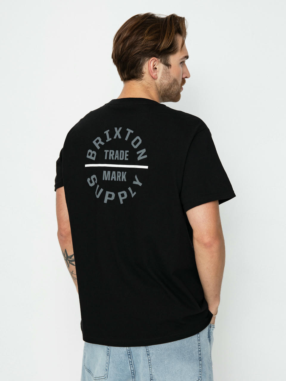 Brixton Oath V Stt T-shirt (black/whitecap/persimmon orang)