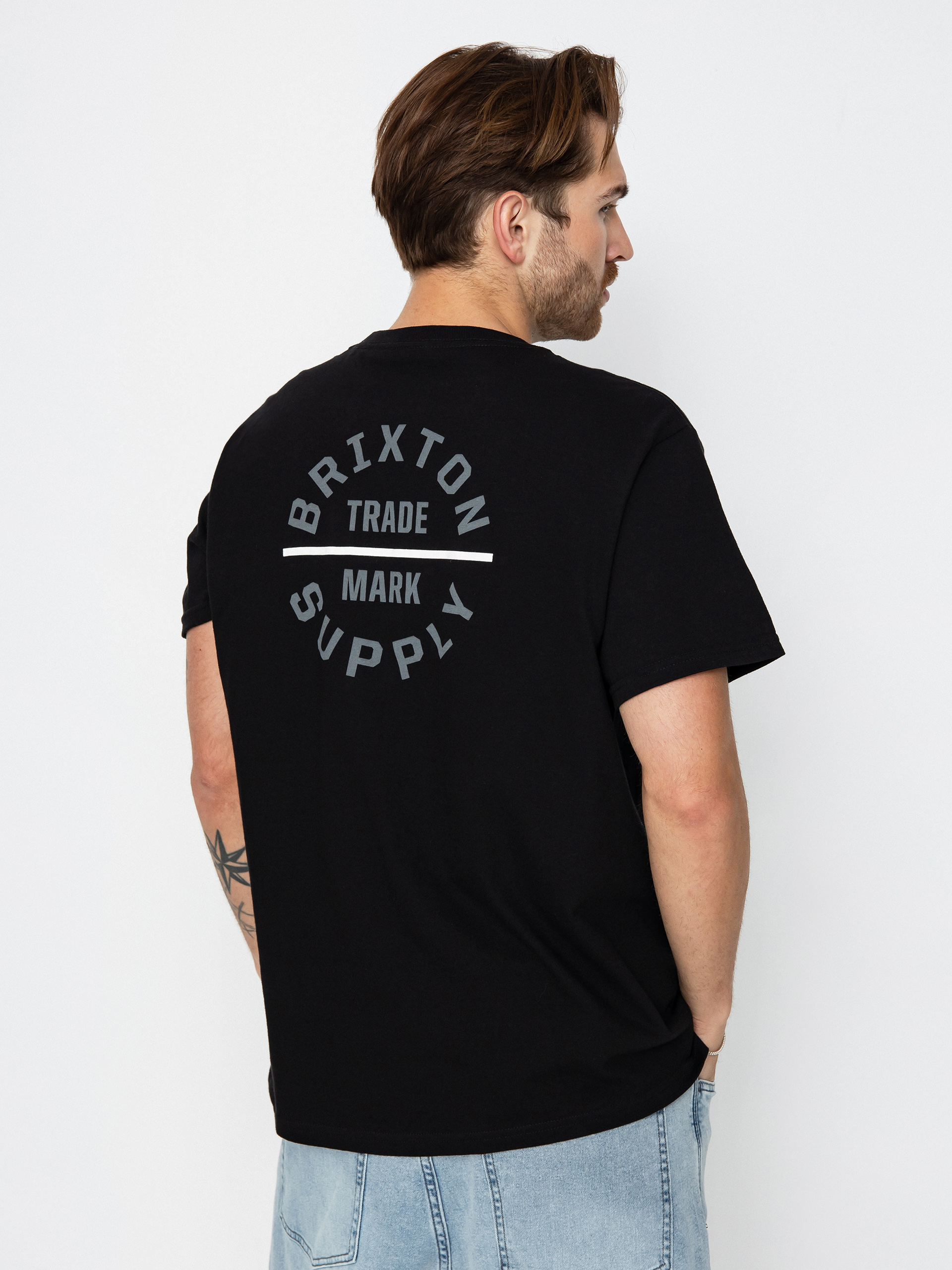 Brixton Oath V Stt T-Shirt (black/whitecap/persimmon orang)