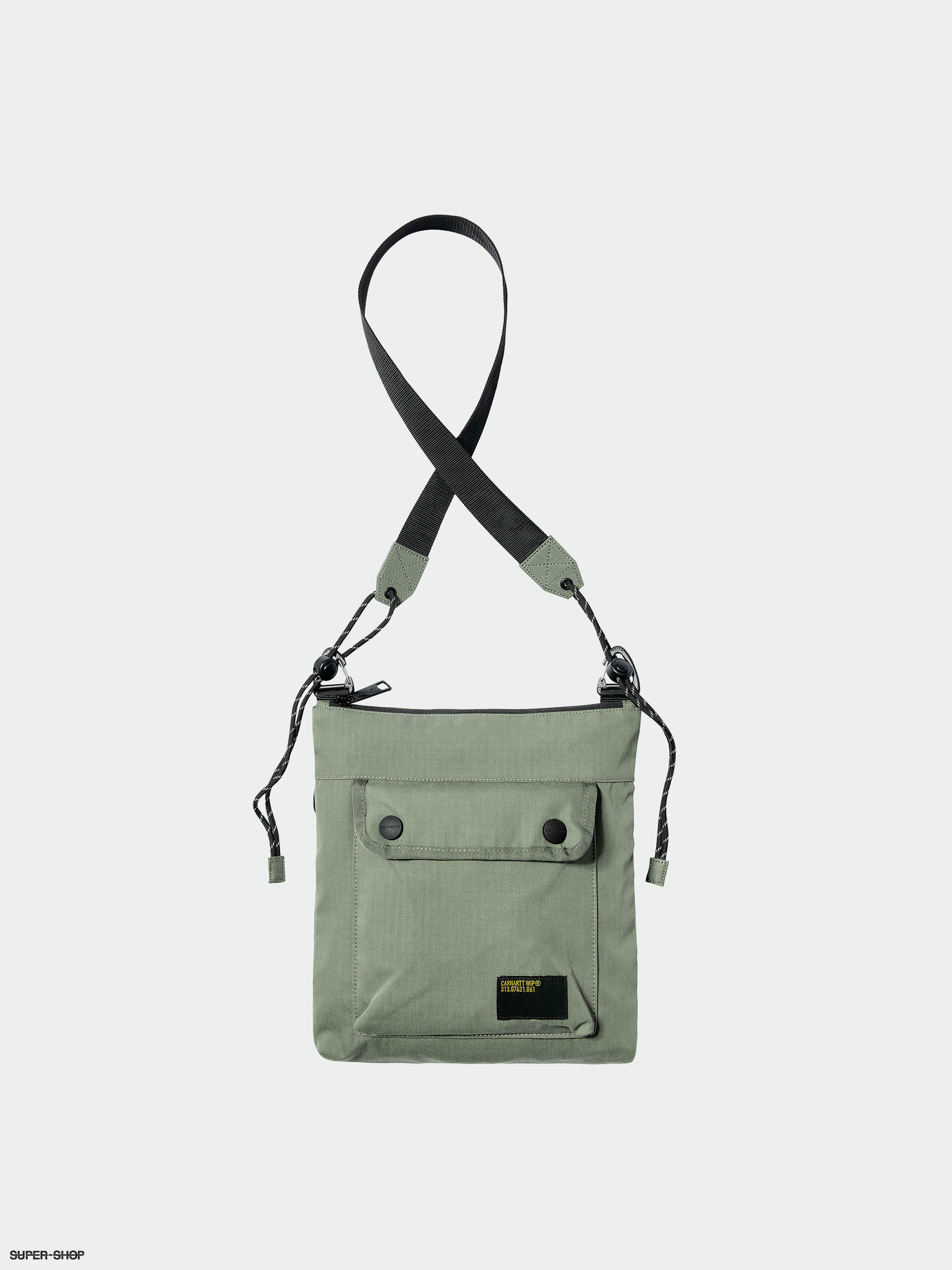 Stussy Logo Messenger Bag in Black - Glue Store