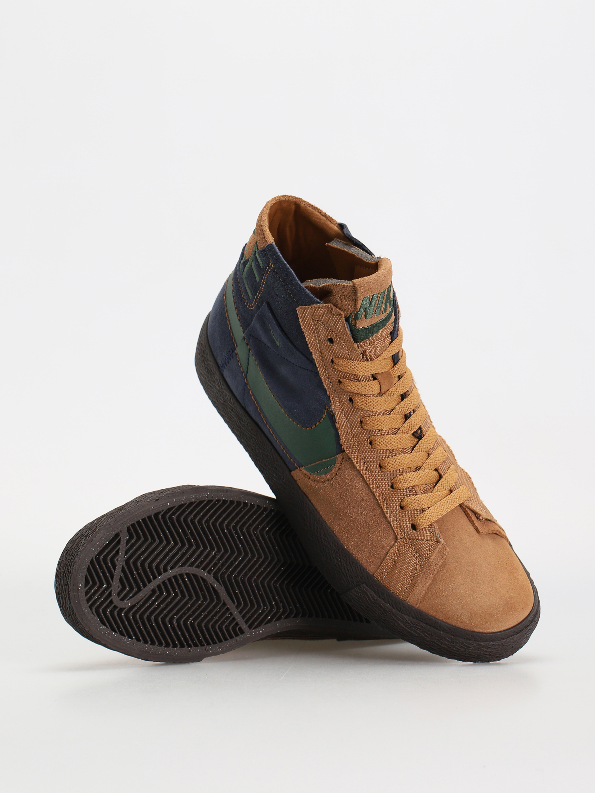Nike SB Zoom Blazer Mid Prm Shoes (legend dk brown/fir obsidian)