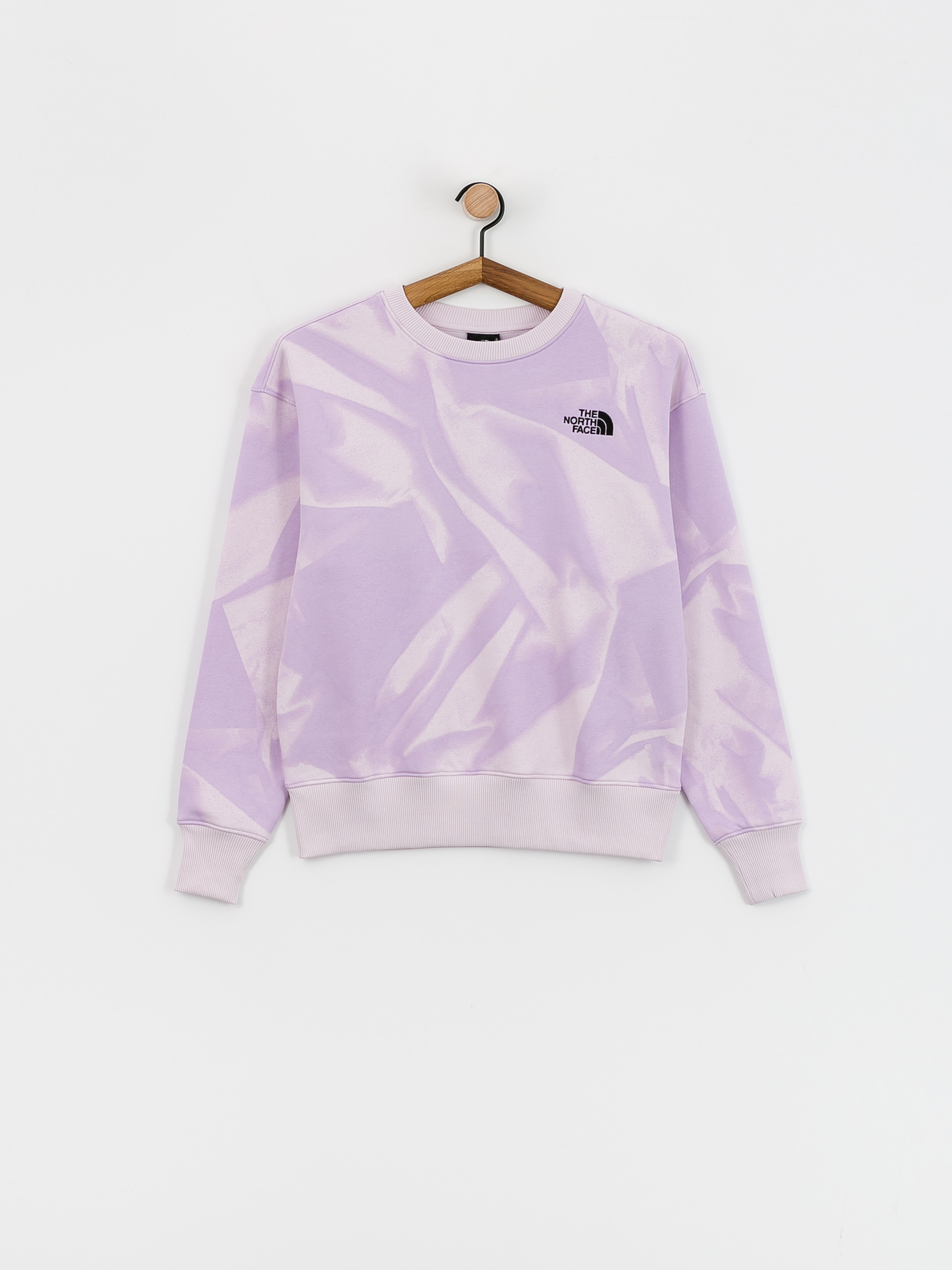 The North Face Essential Crew Print Wmn Sweatshirt (icy lilac garment fold)