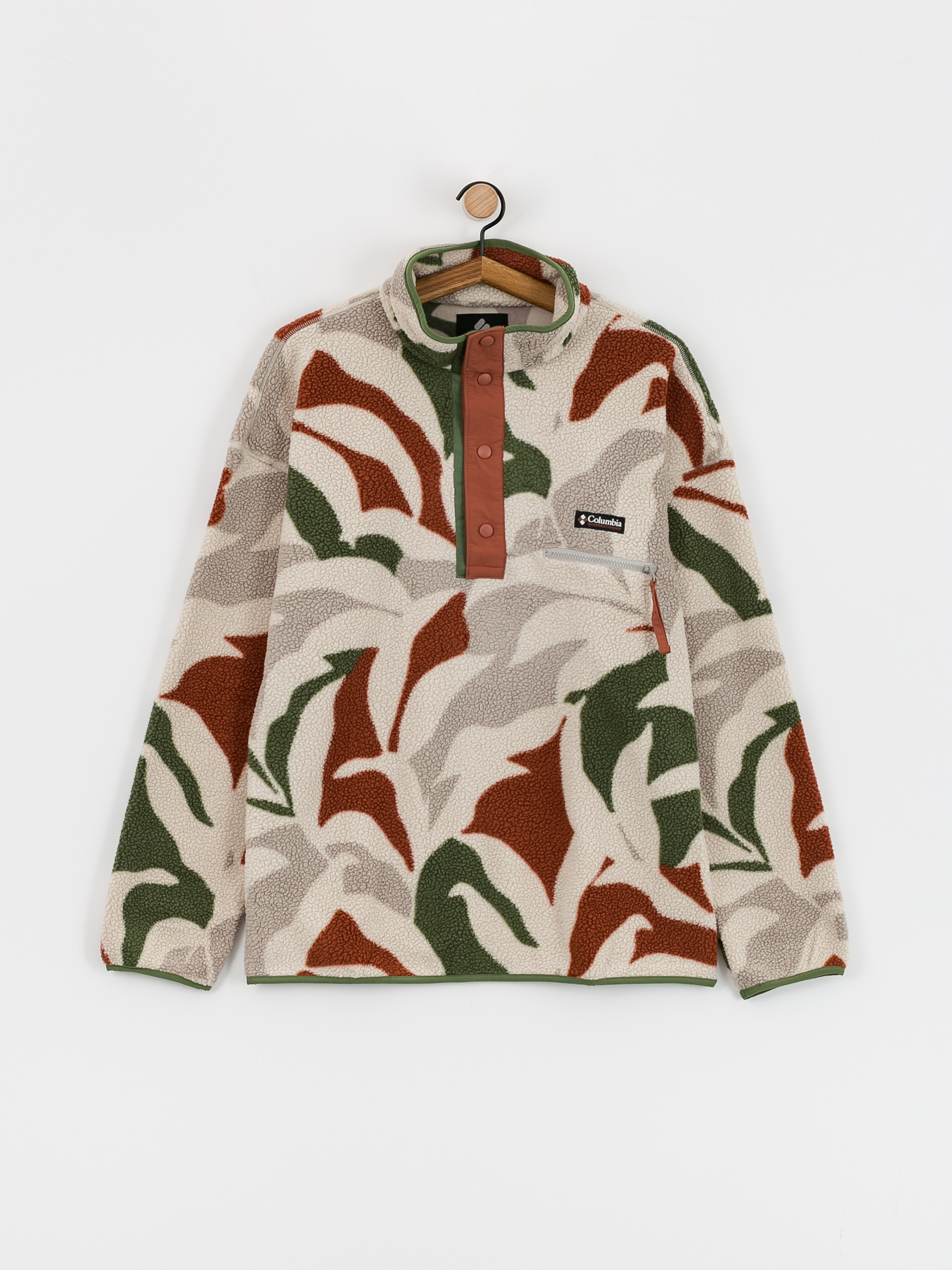 Herren Columbia Helvetia Fleece Jacke (flint grey floristic print/auburn/cant)