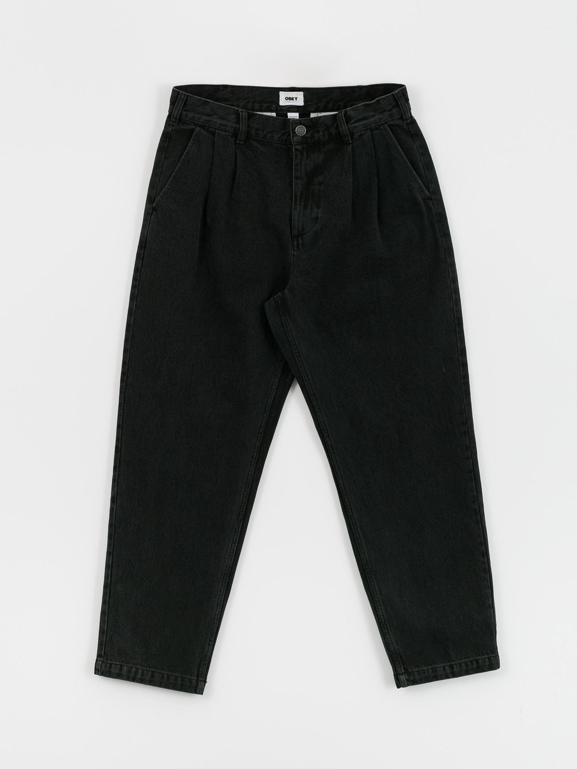 OBEY Fubar Pleated Denim Pants (faded black)