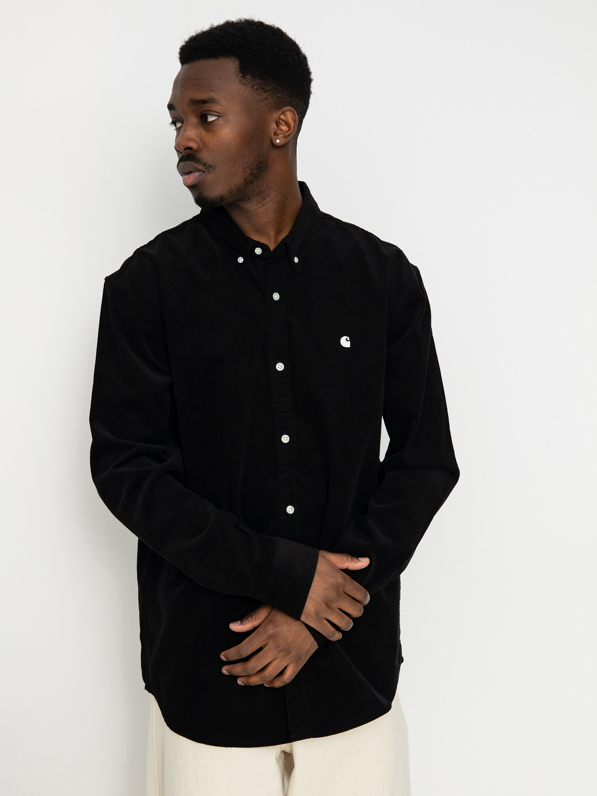 Carhartt WIP Madison Fine Cord Shirt (black/wax)