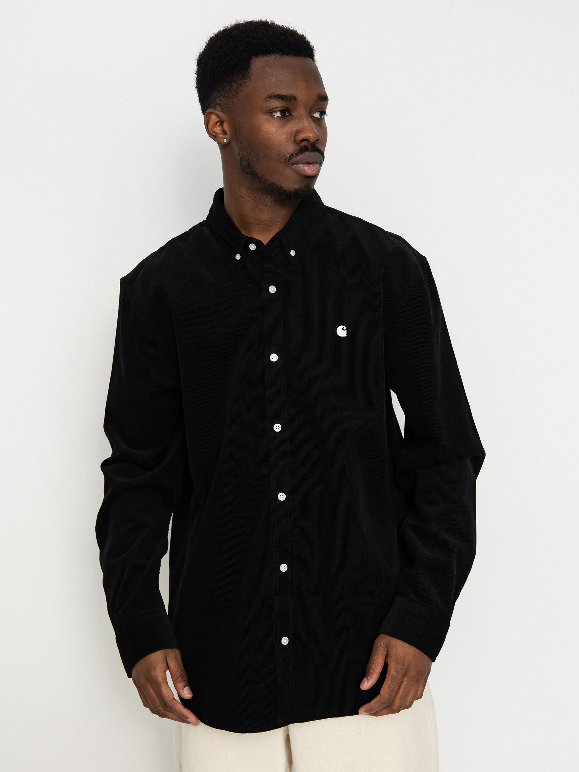 Carhartt WIP Madison Fine Cord Hemd (black/wax)