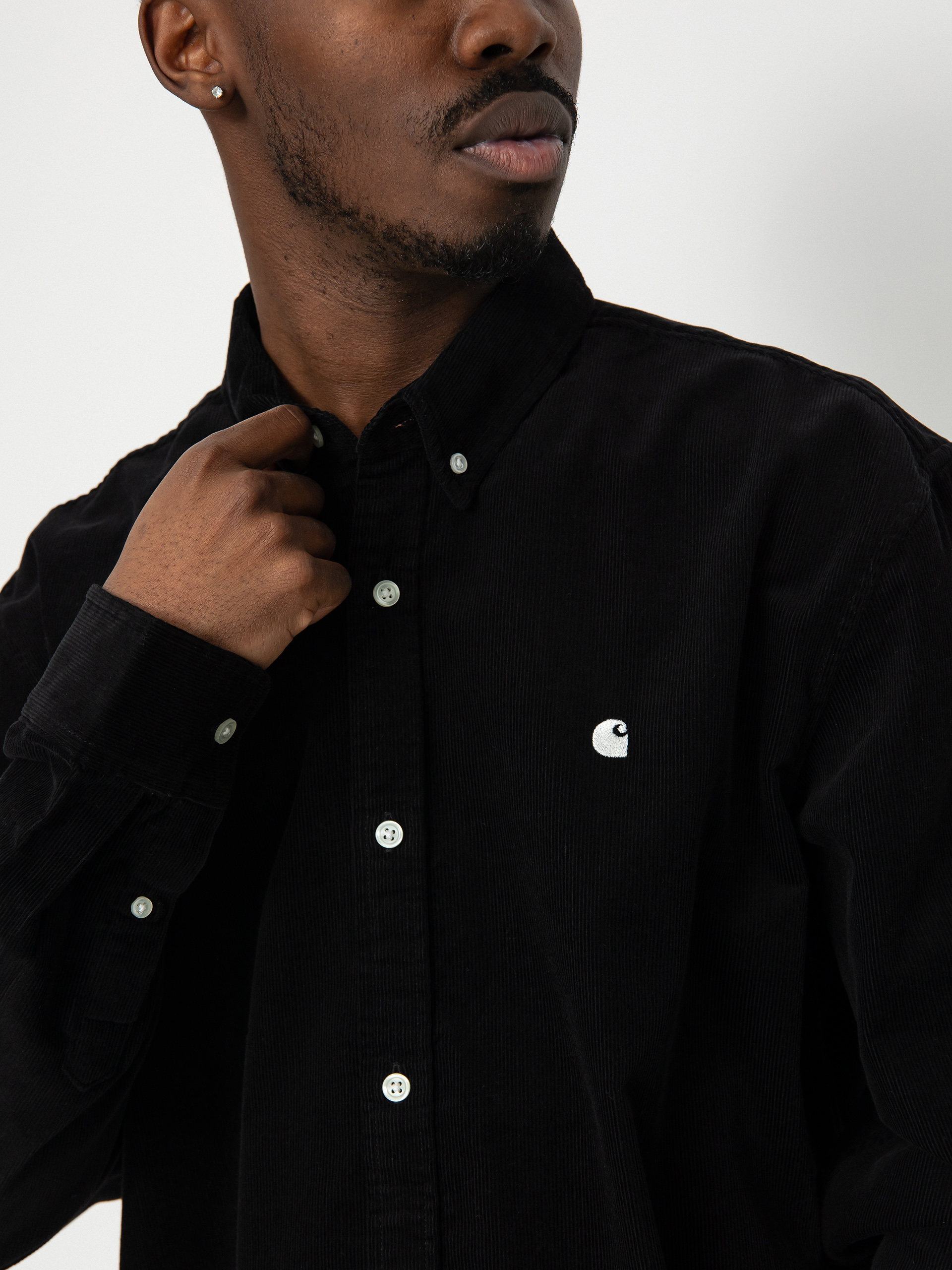 Carhartt WIP Madison Fine Cord Hemd (black/wax)