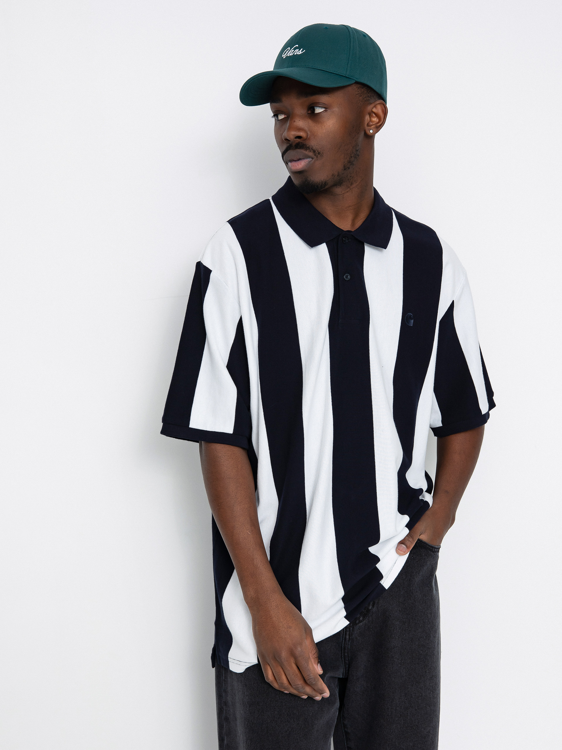 Carhartt WIP Hinton Polo t-shirt (hinton stripe/dark navy)