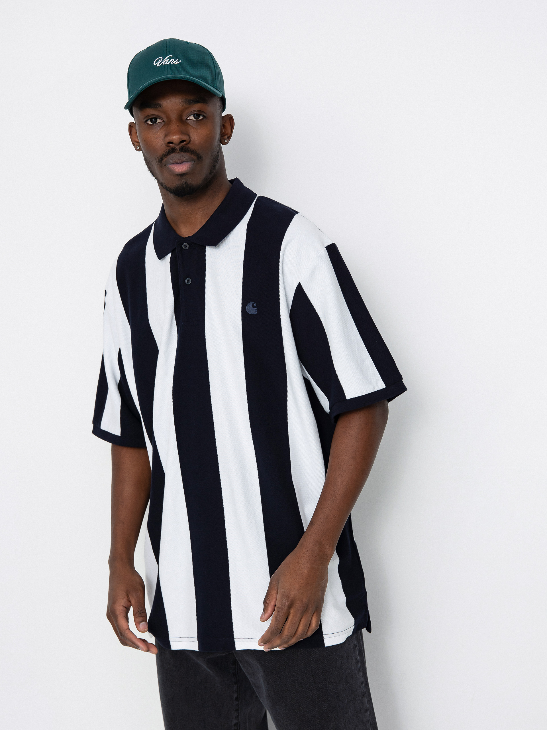Carhartt WIP Hinton Polo t-shirt (hinton stripe/dark navy)