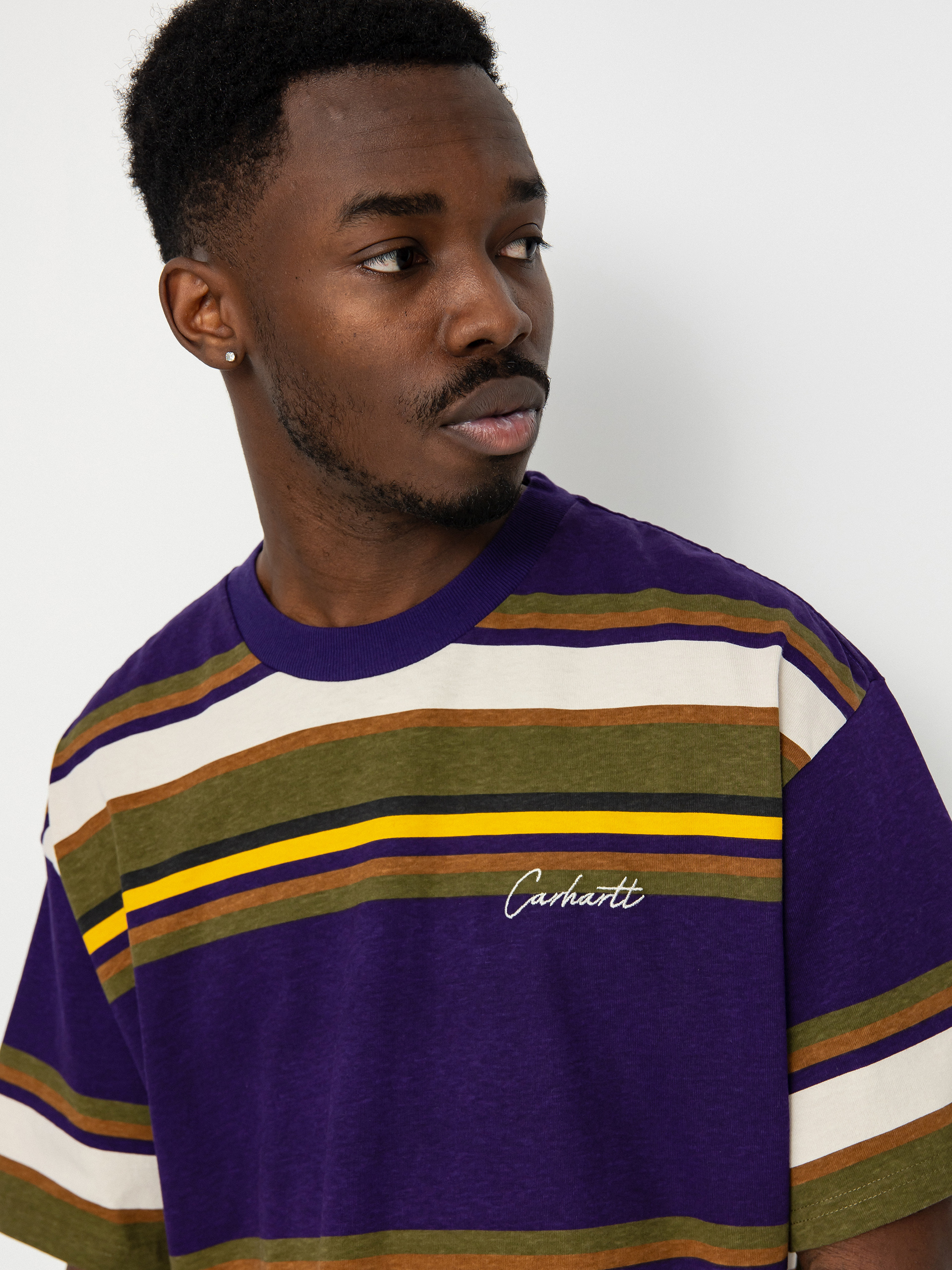 Carhartt WIP Morcom T-shirt (morcom stripe/tyrian)