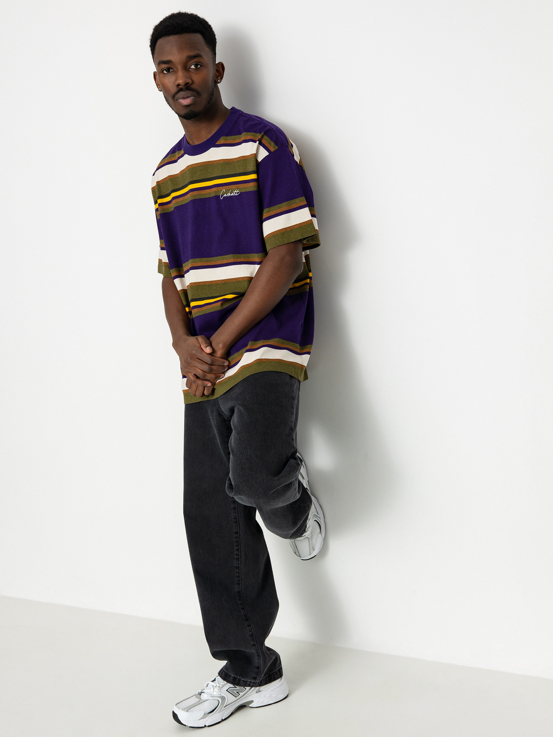 Carhartt WIP Morcom T-shirt (morcom stripe/tyrian)