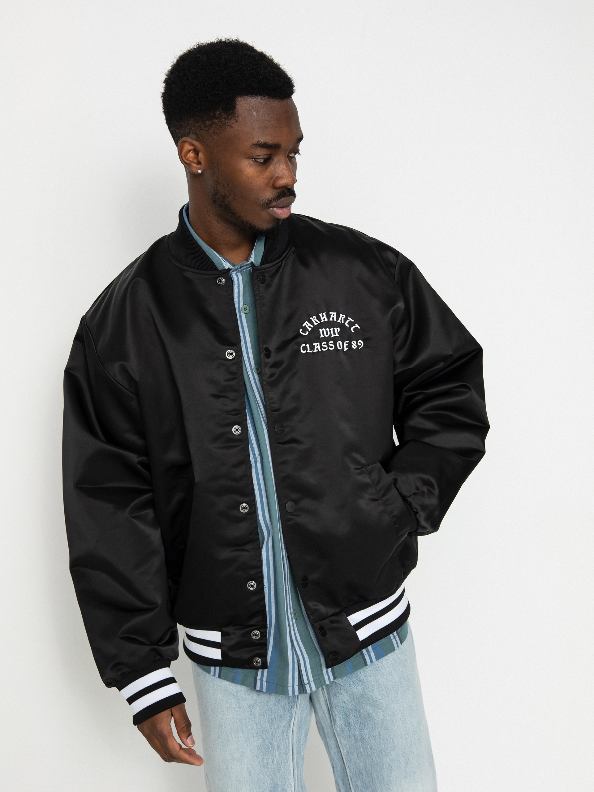 Carhartt WIP Class of 89 Bomber Jacke Schwarz black white