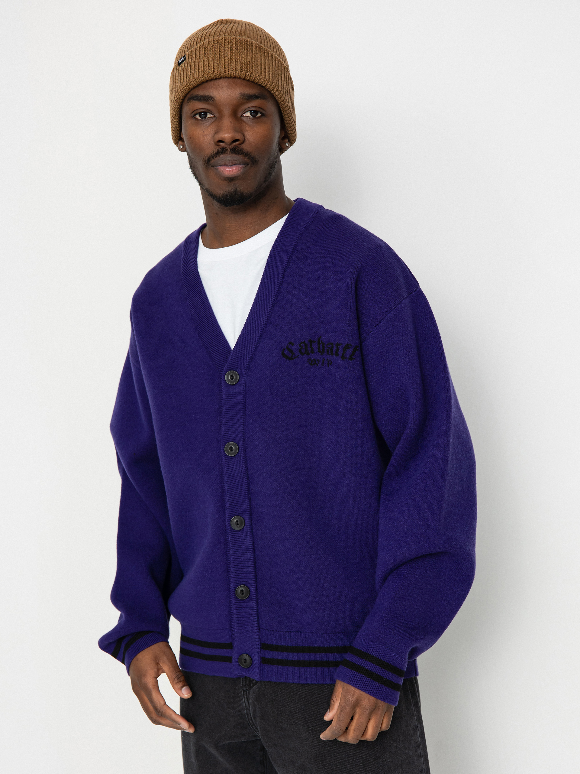 Carhartt WIP Onyx Cardigan Sweater (tyrian/black)