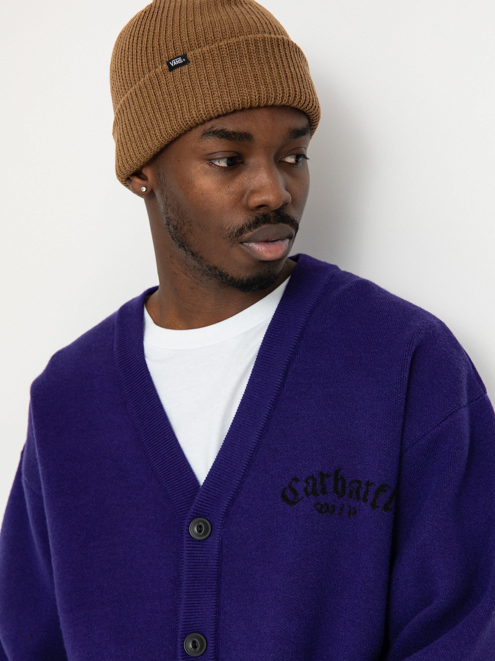 Carhartt WIP Onyx Cardigan Sweater - navy blue (tyrian/black)