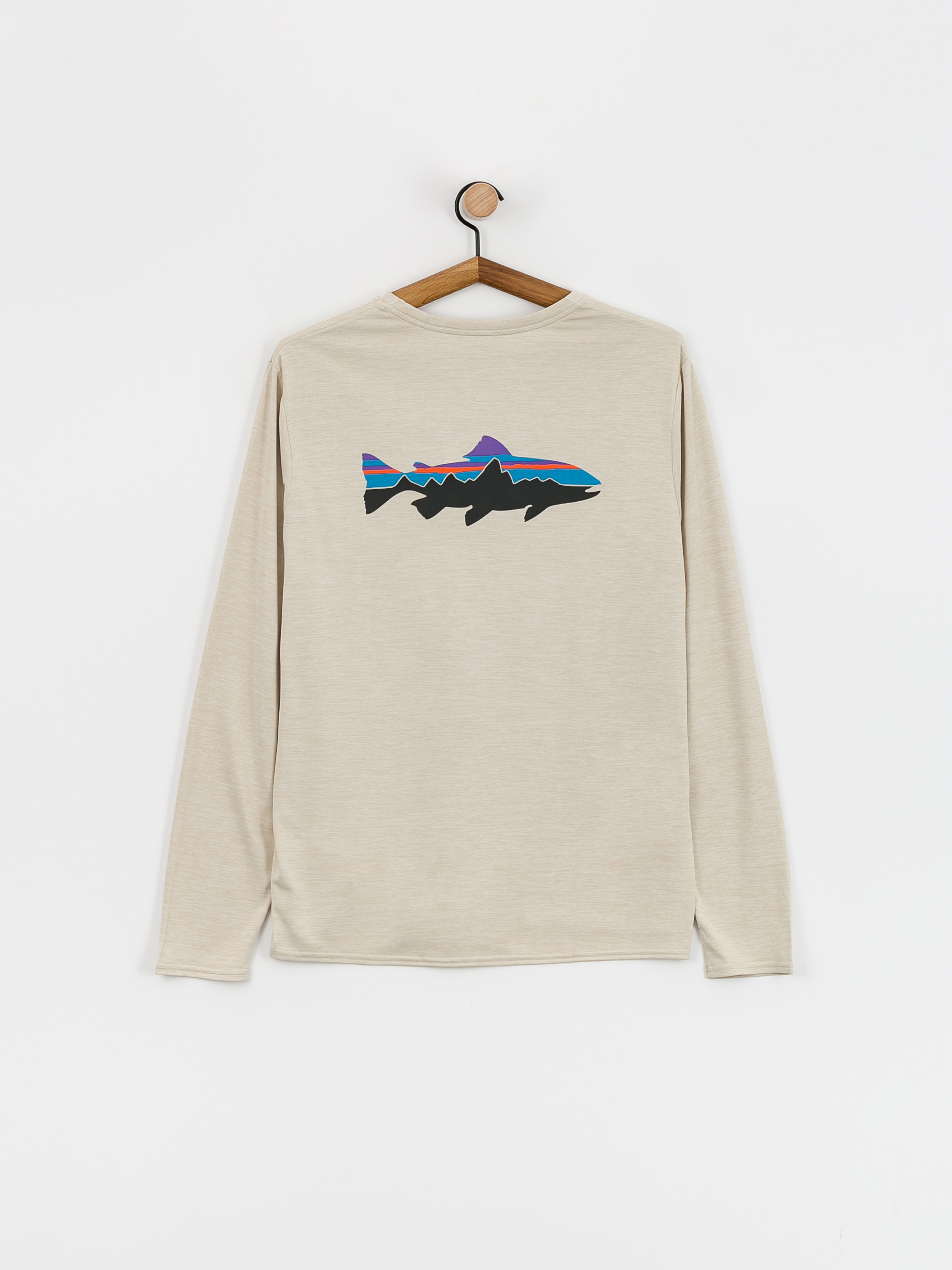 Patagonia Longsleeve Cap Cool Daily Graphic (fitz roy trout pumice x-dye)