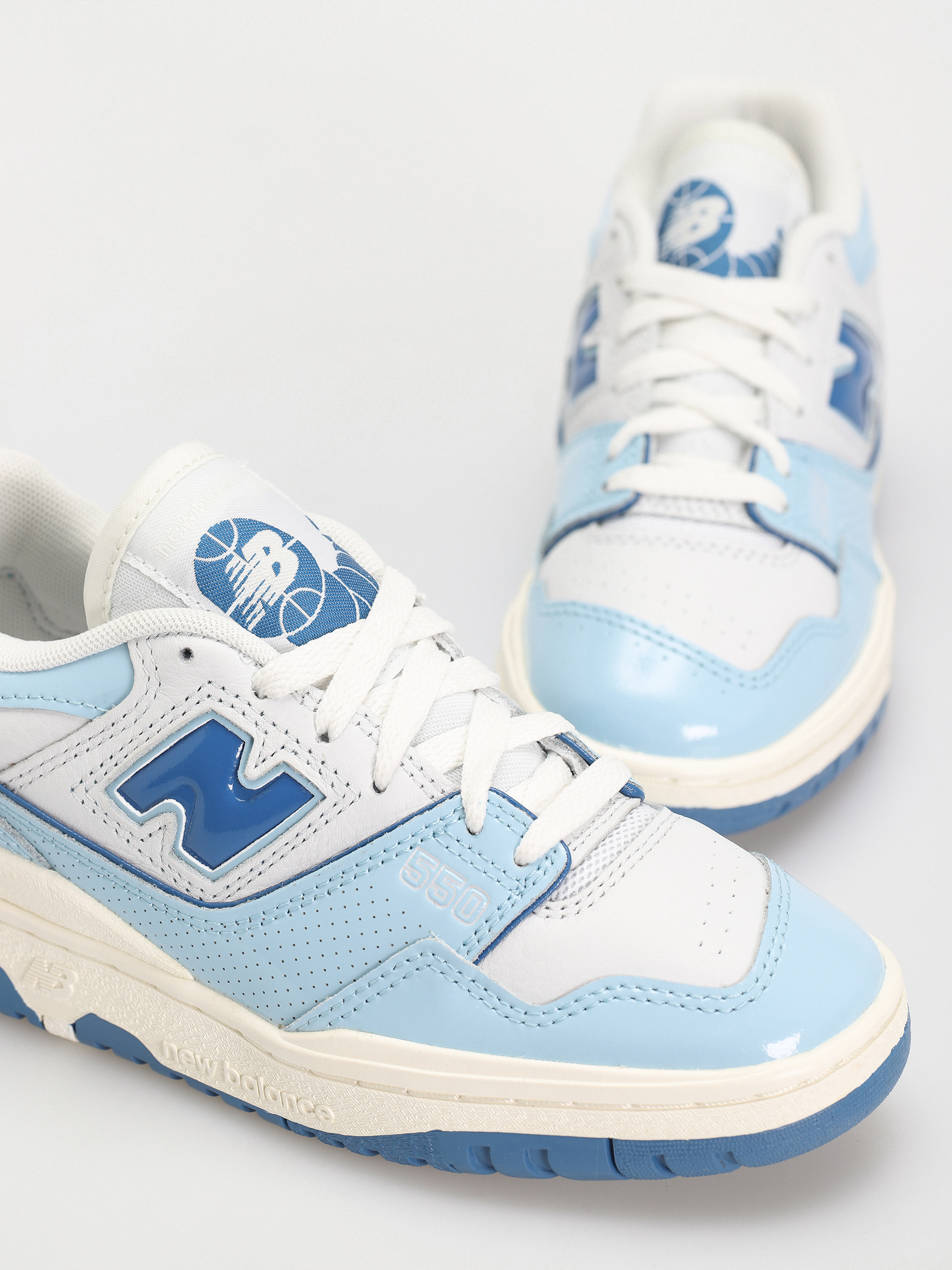 New Balance 550 Shoes (chrome blue patent)