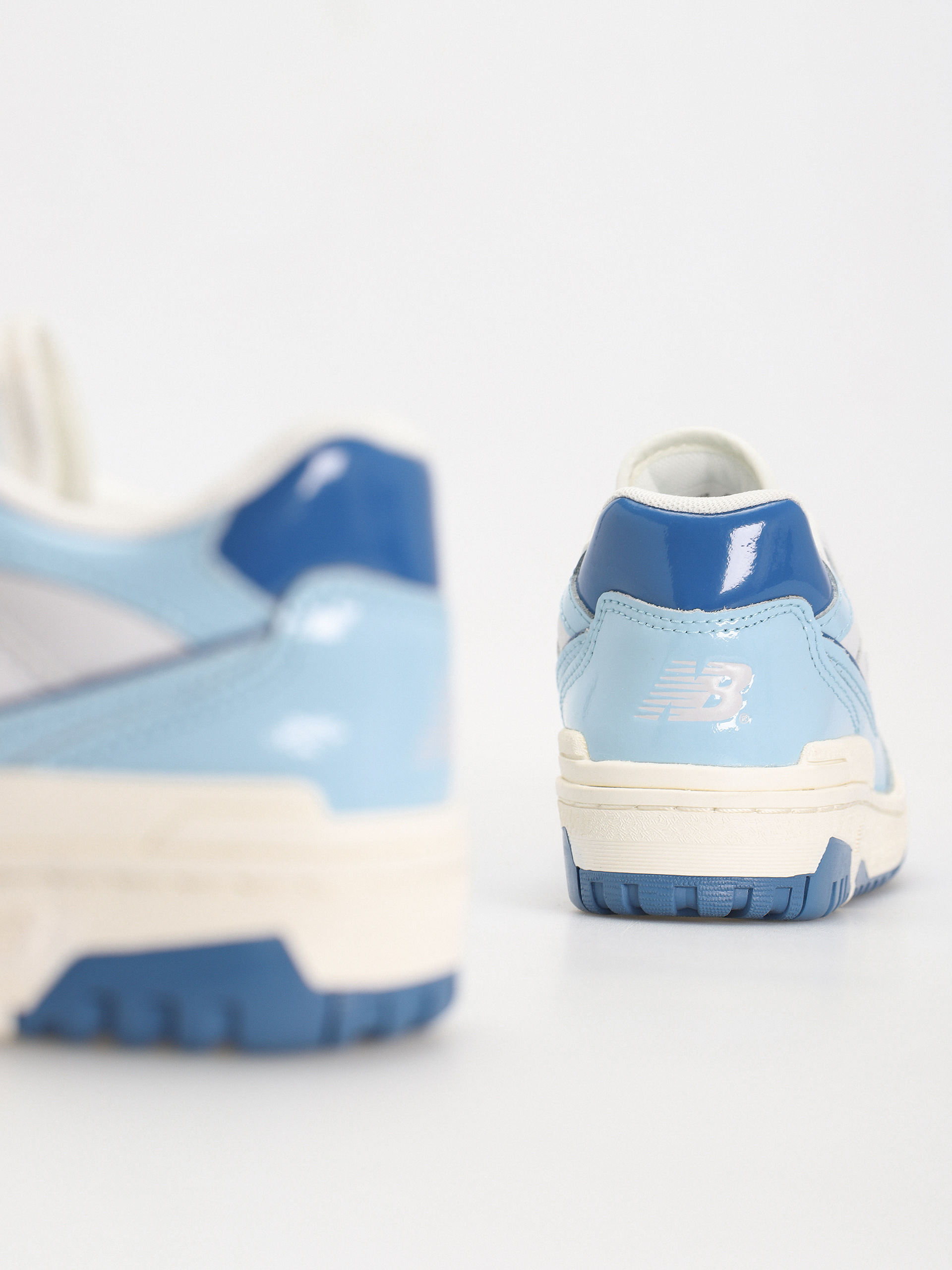 New Balance 550 Shoes (chrome blue patent)