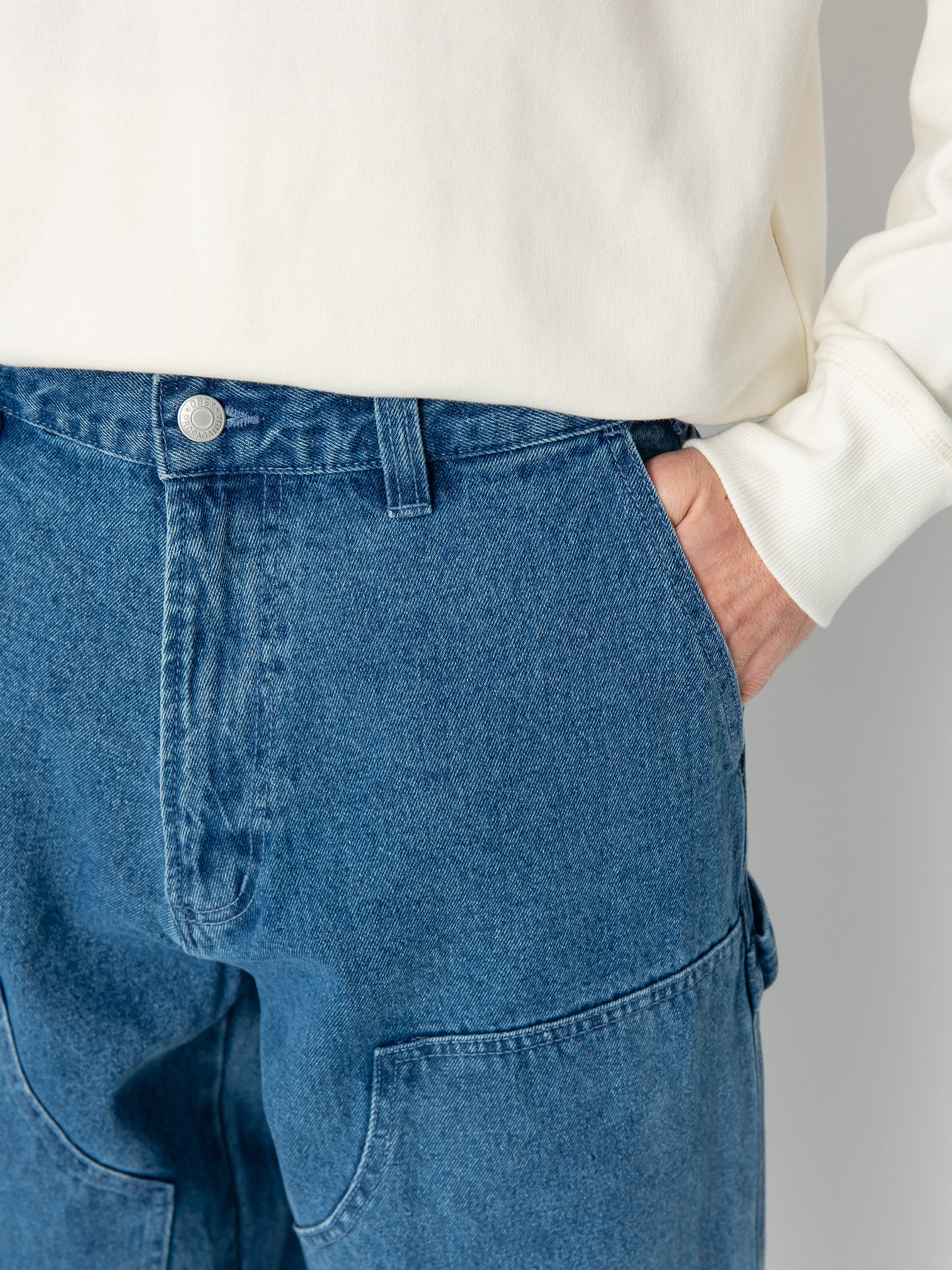 OBEY Bigwig Denim Carpenter Pants - blue (light indigo)