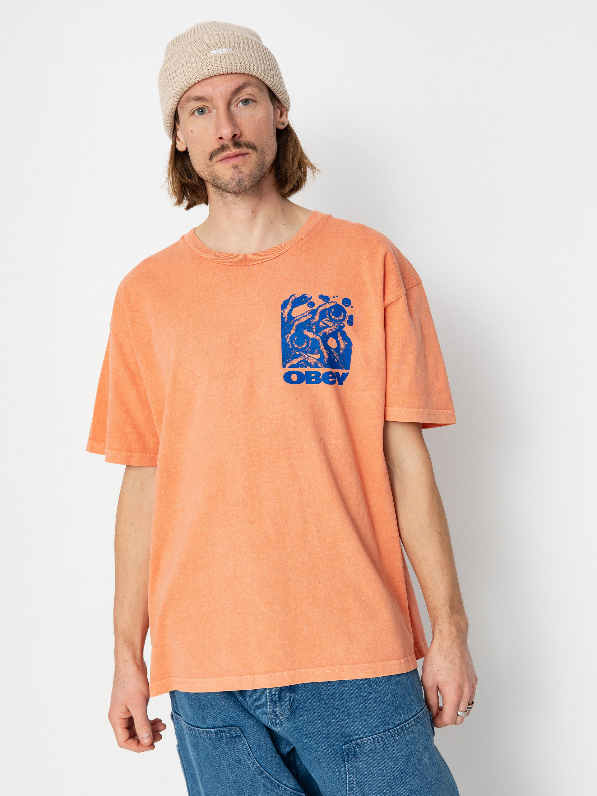 OBEY Eyes In My Head T-Shirt (pigment sunset coral)