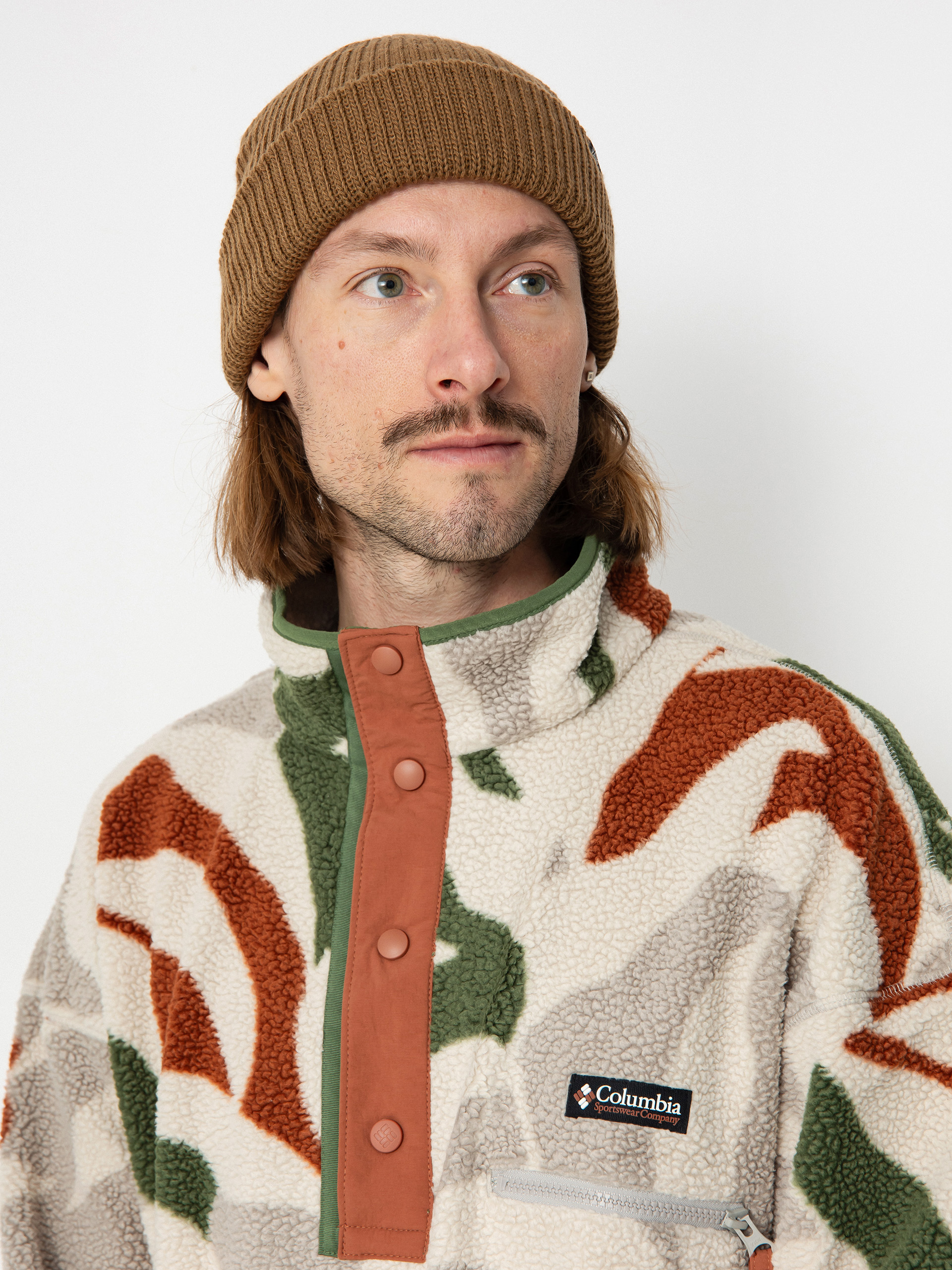 Herren Columbia Helvetia Fleece Jacke (flint grey floristic print/auburn/cant)