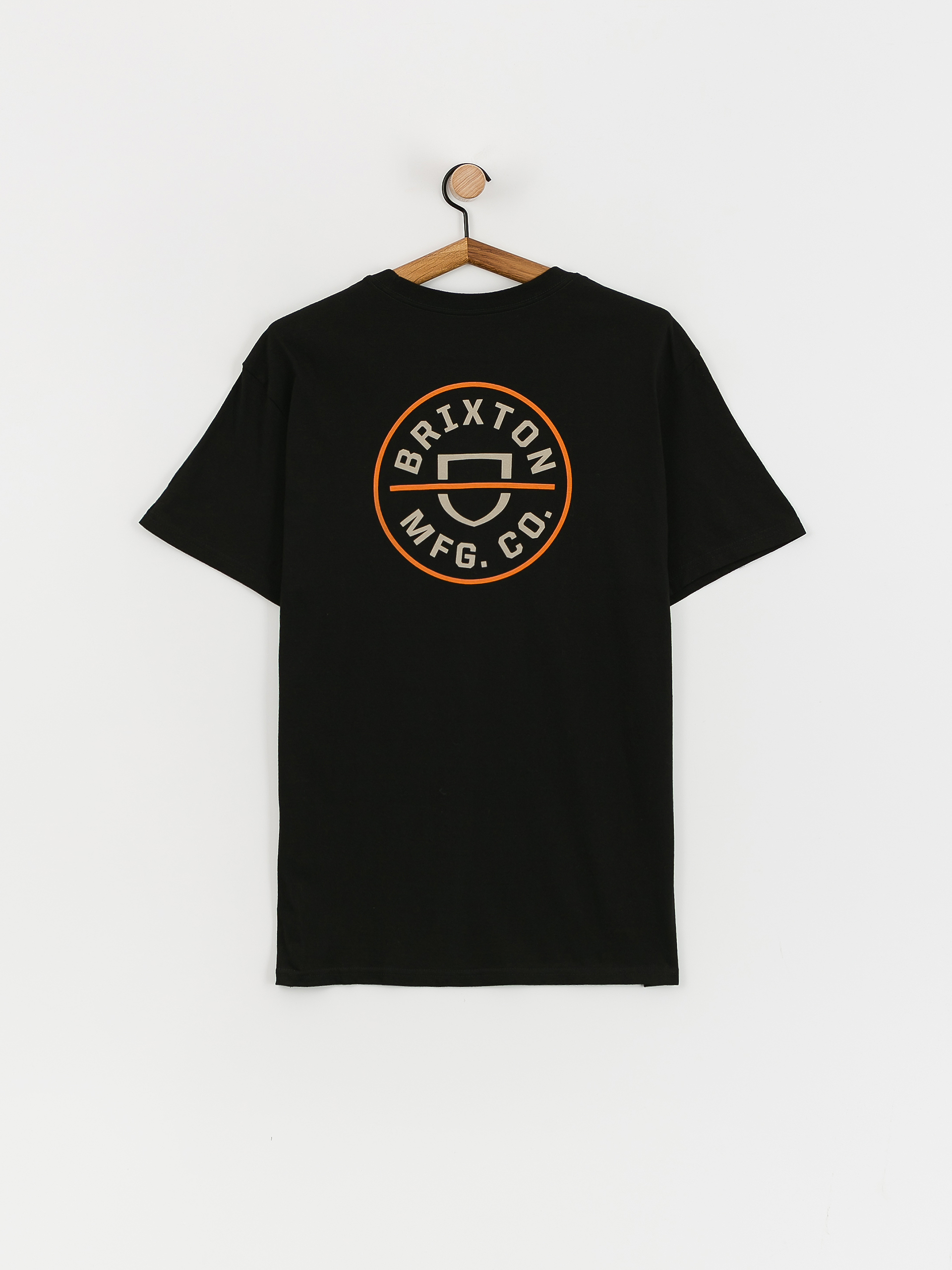 Brixton Crest II Stt T-Shirt (black/persimmon orange/sand)