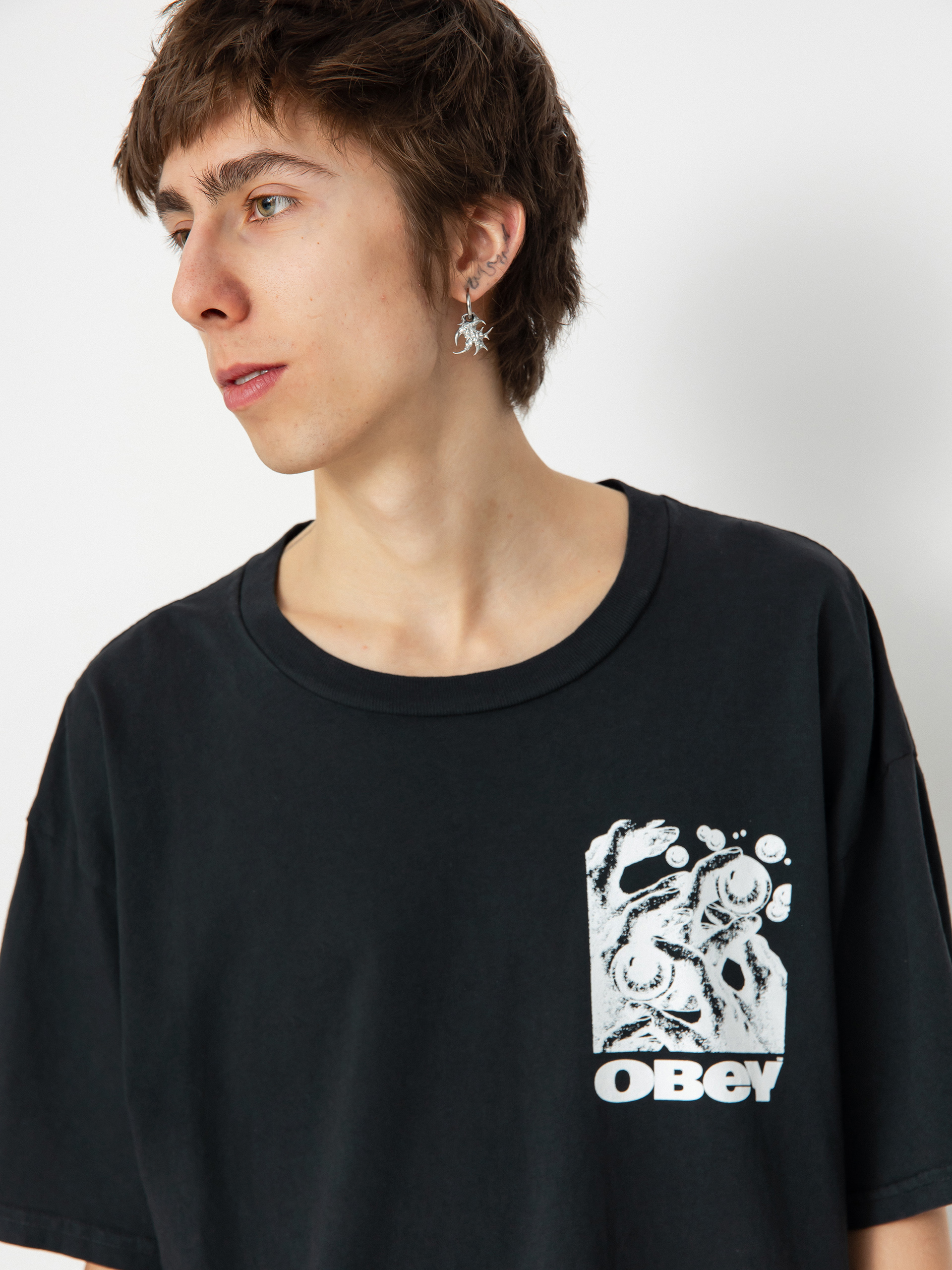 Tシャツ・カットソー OBEY SS25 (167924152 PIGMENTTRUEVINTAGEBLACK) OBEY STUDIOS OUTLINE PIGMENT T-SHIRT – OBEY CLOTHING