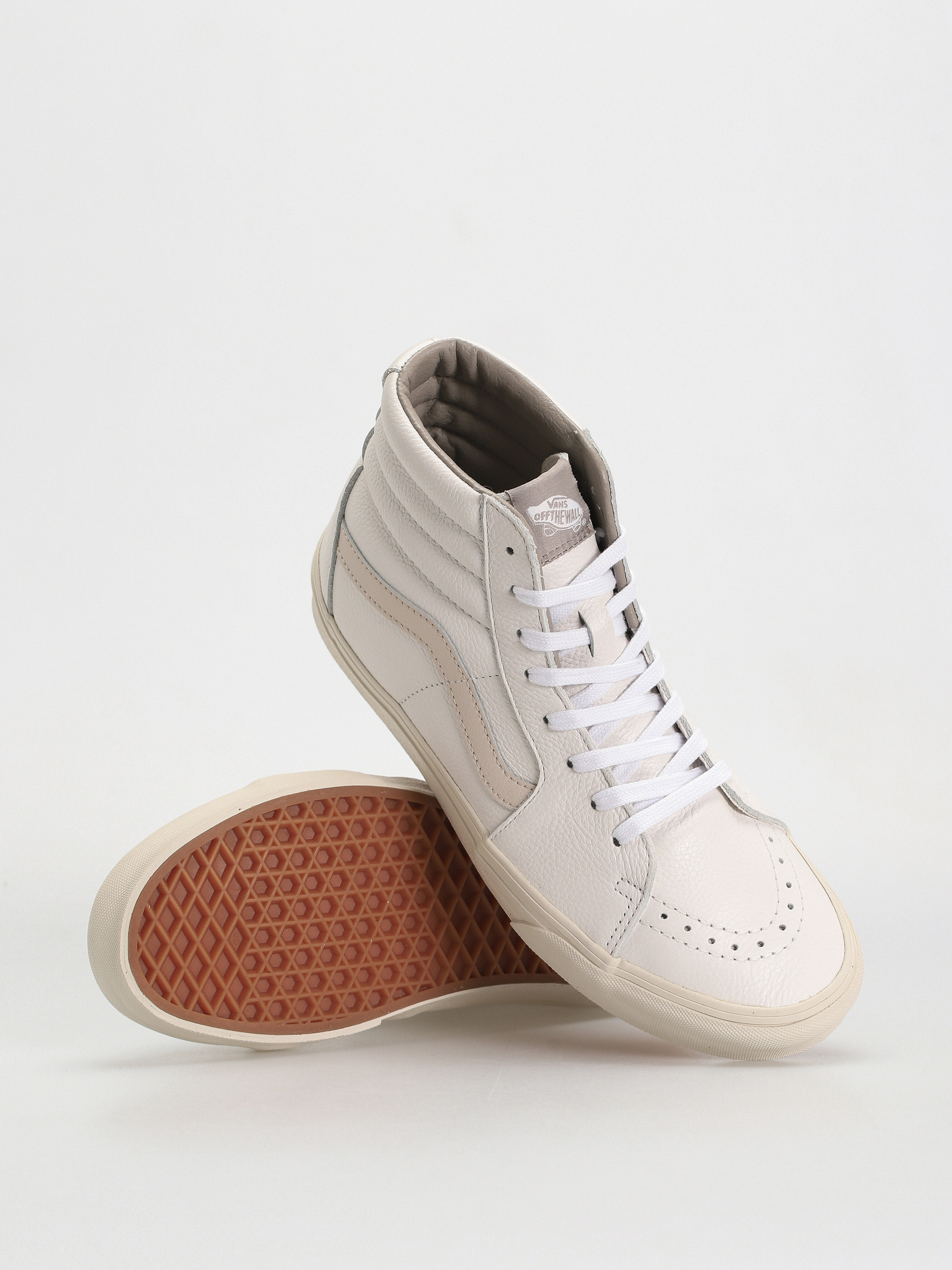 Vans Sk8 Hi Shoes beige premium leather rain drum