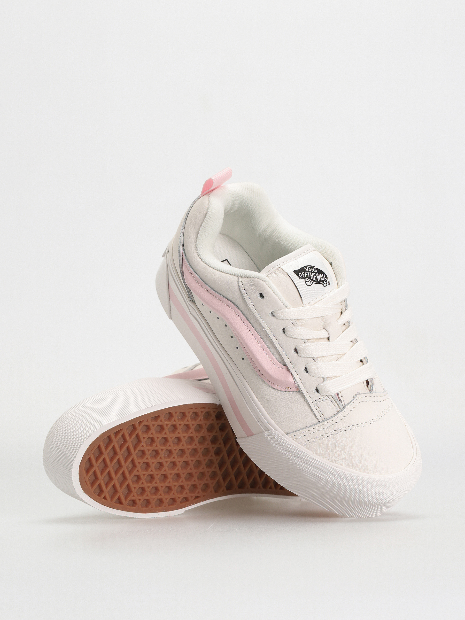 Pink and white vans deals