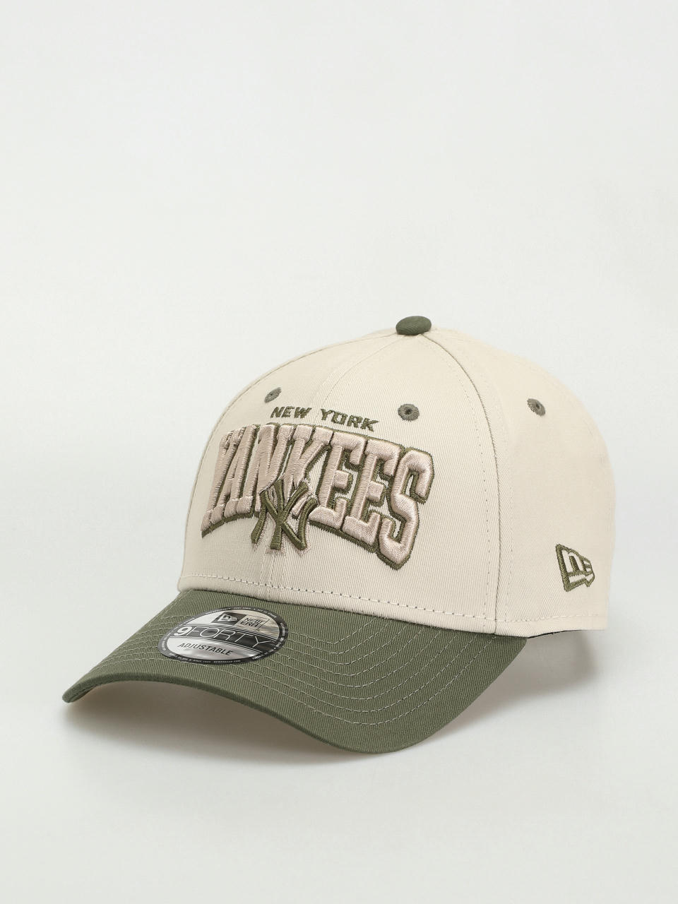 New Era White Crown 9Forty New York Yankees Cap (khaki/stone)