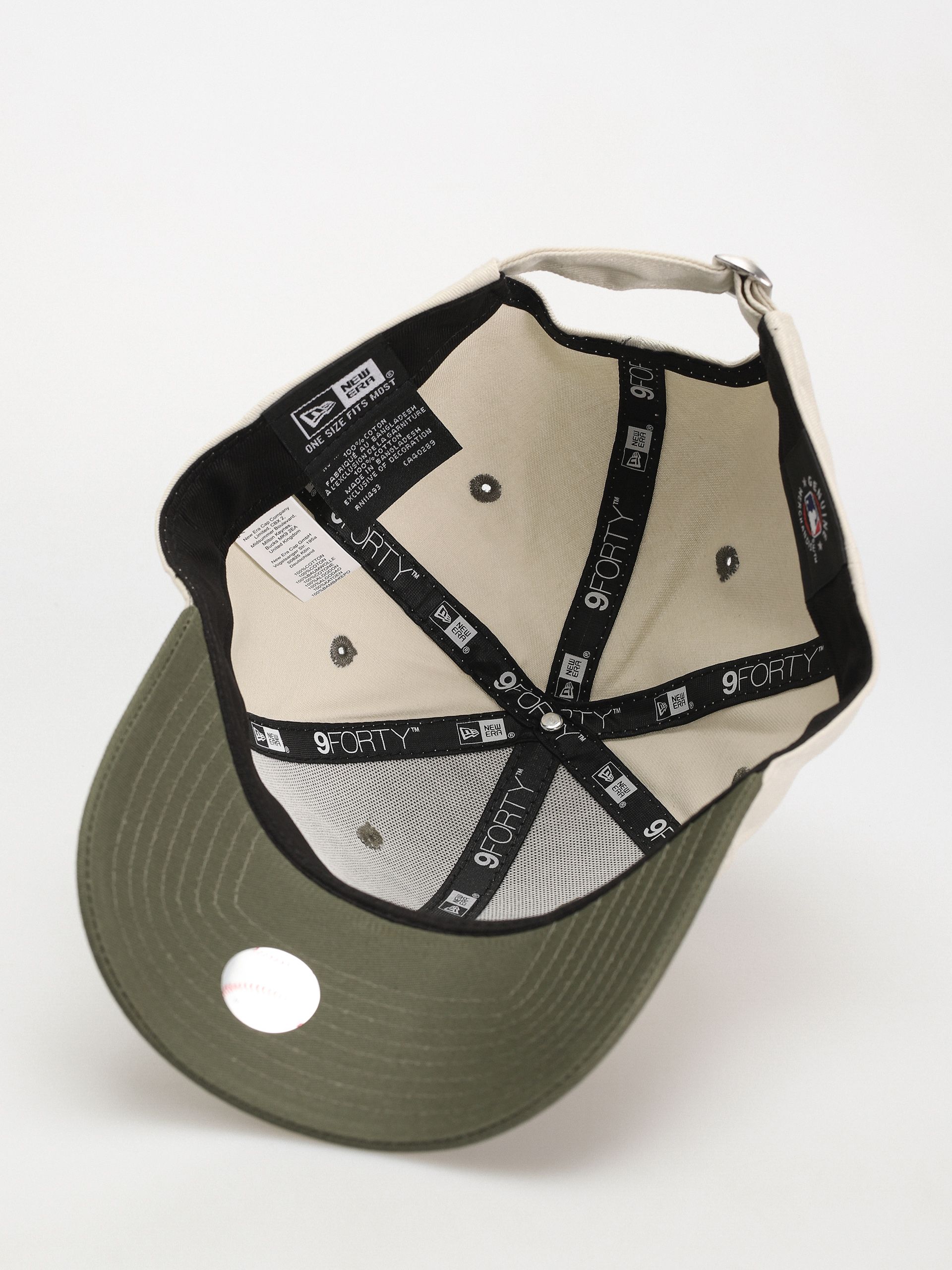 New Era White Crown 9Forty New York Yankees Cap (khaki/stone)