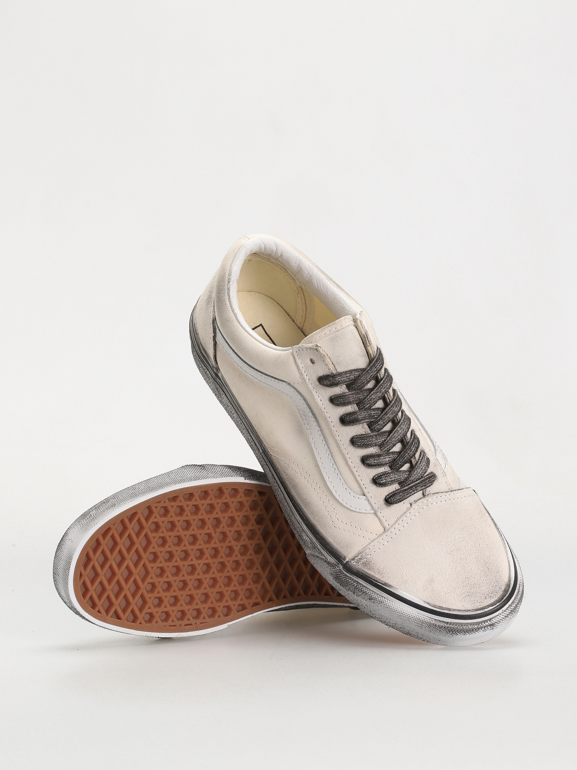 スニーカー ^VANS^ Old School Stressed White White VN0007NTWWW1 Vans Old Skool Stressed 'White Grey' VN0007NTWWW