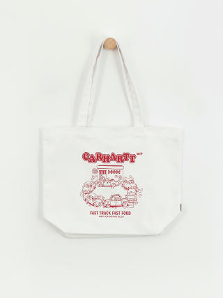 Carhartt WIP Canvas Graphic Tote Bag (fast food print/white/samba)