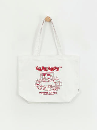 Carhartt WIP Canvas Graphic Tote Tasche (fast food print/white/samba)