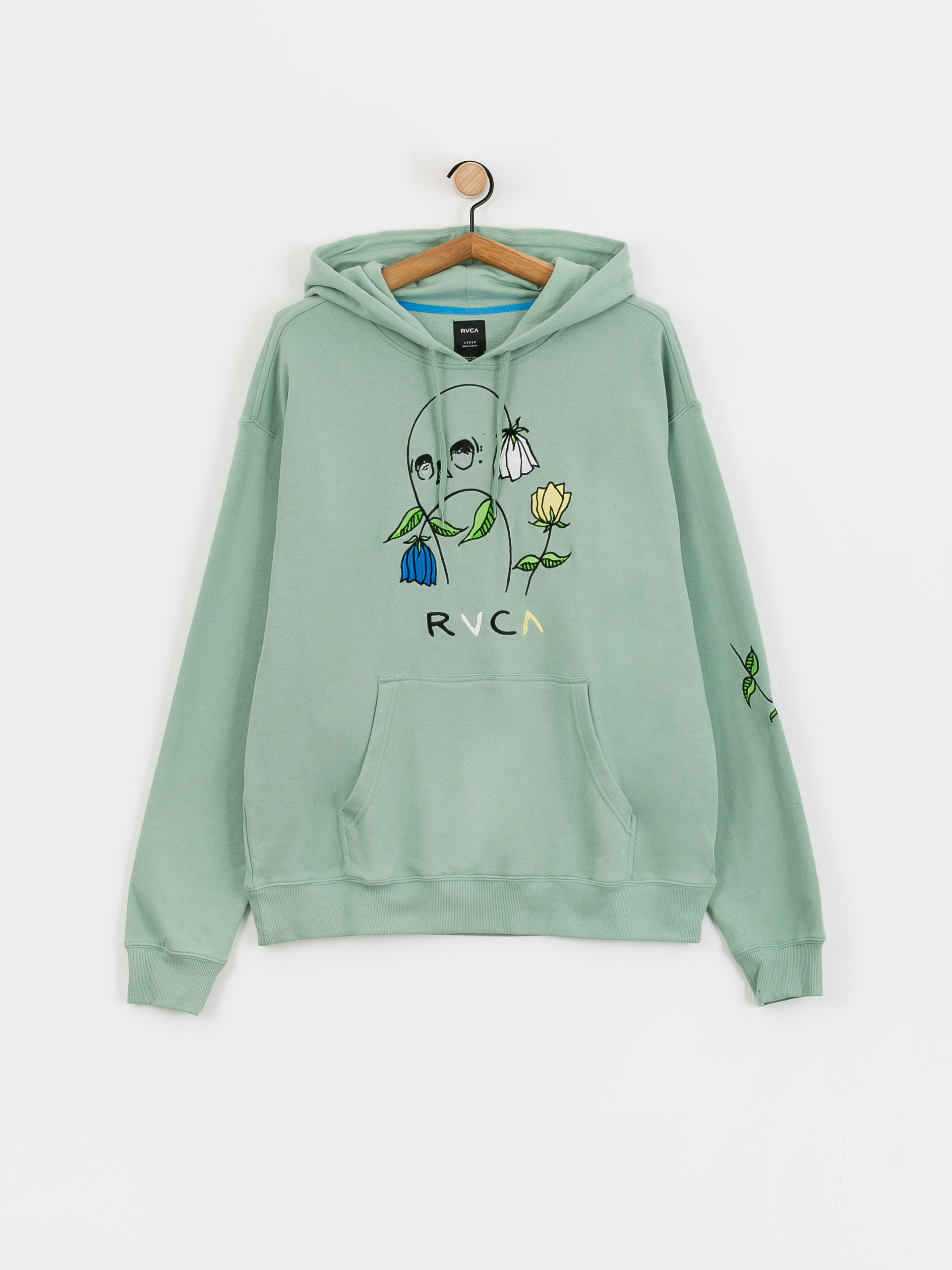 RVCA Hoodie Flower Skull HD (green haze)