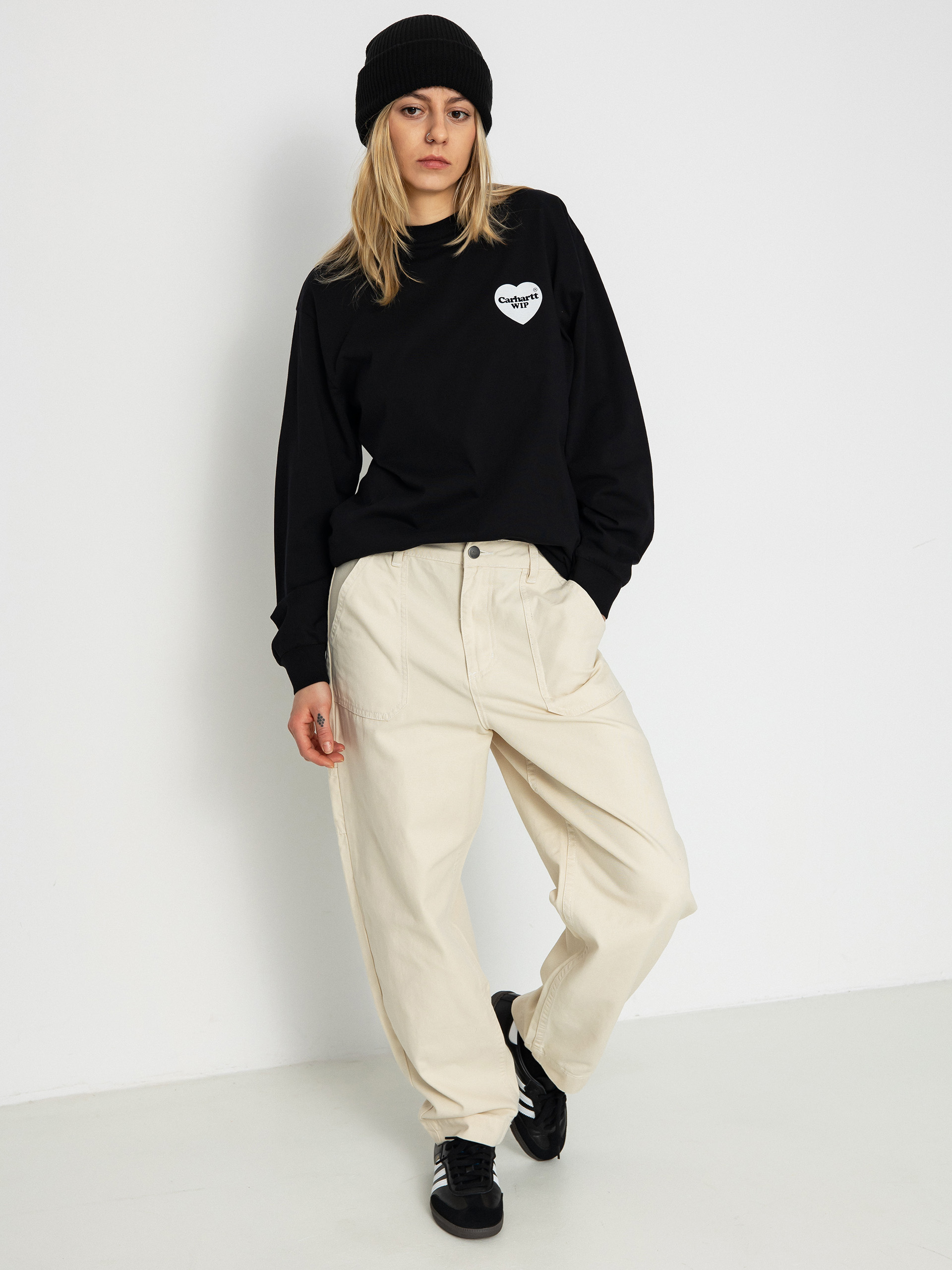Carhartt WIP Heart Bandana Longsleeve Wmn - black (black/white)
