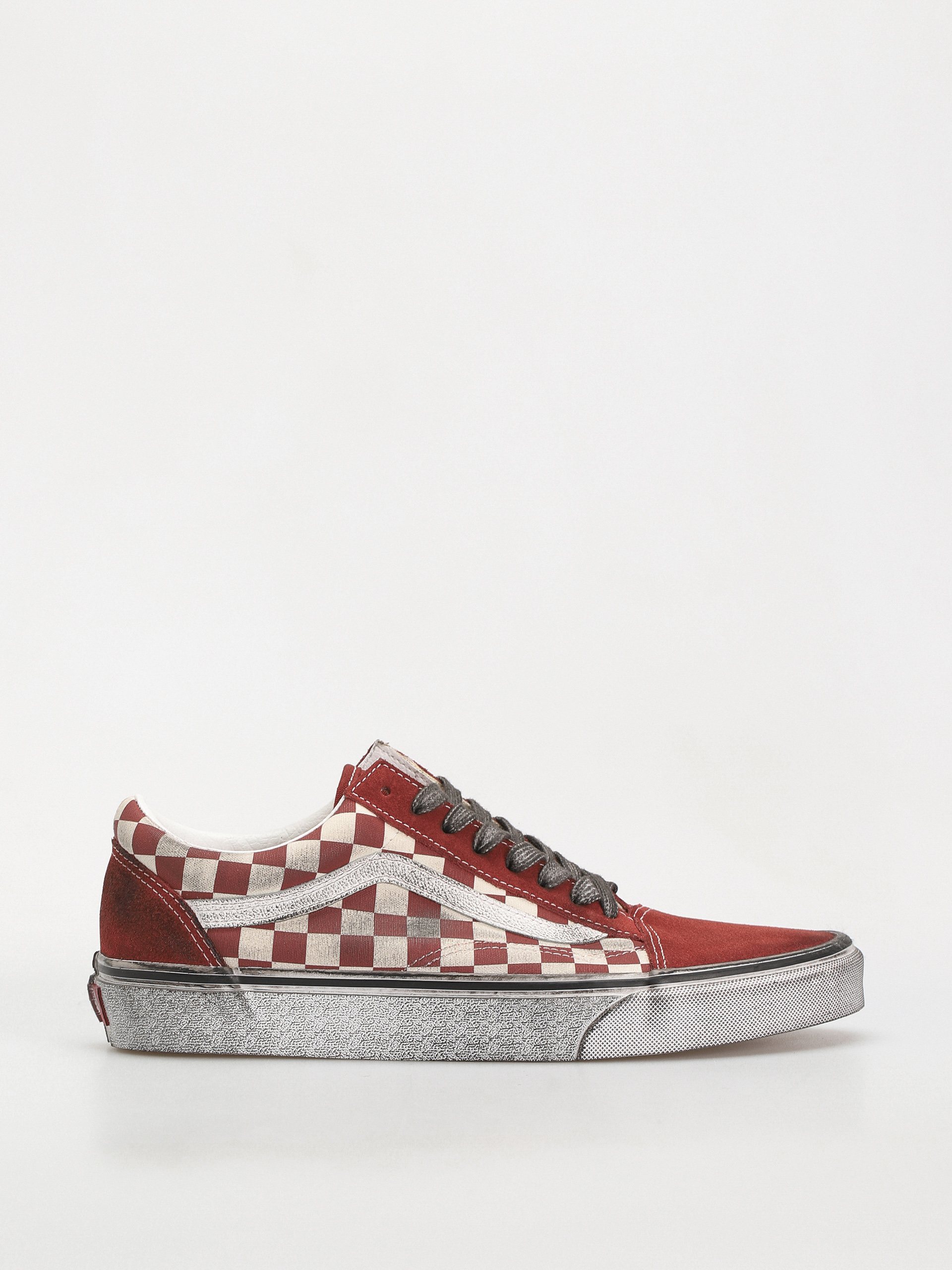 Maroon checkered old skool vans hotsell