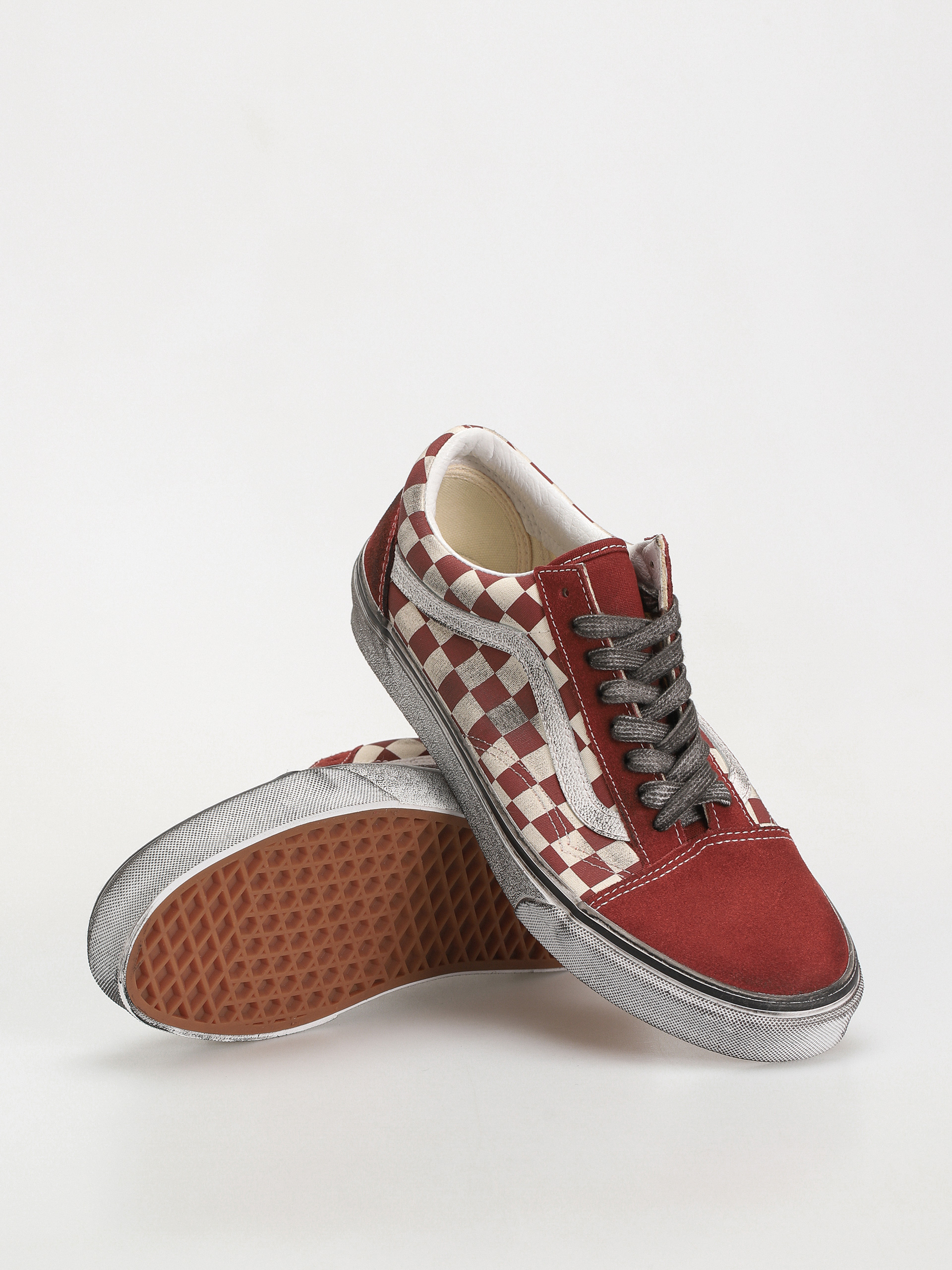 Checkered maroon vans hotsell