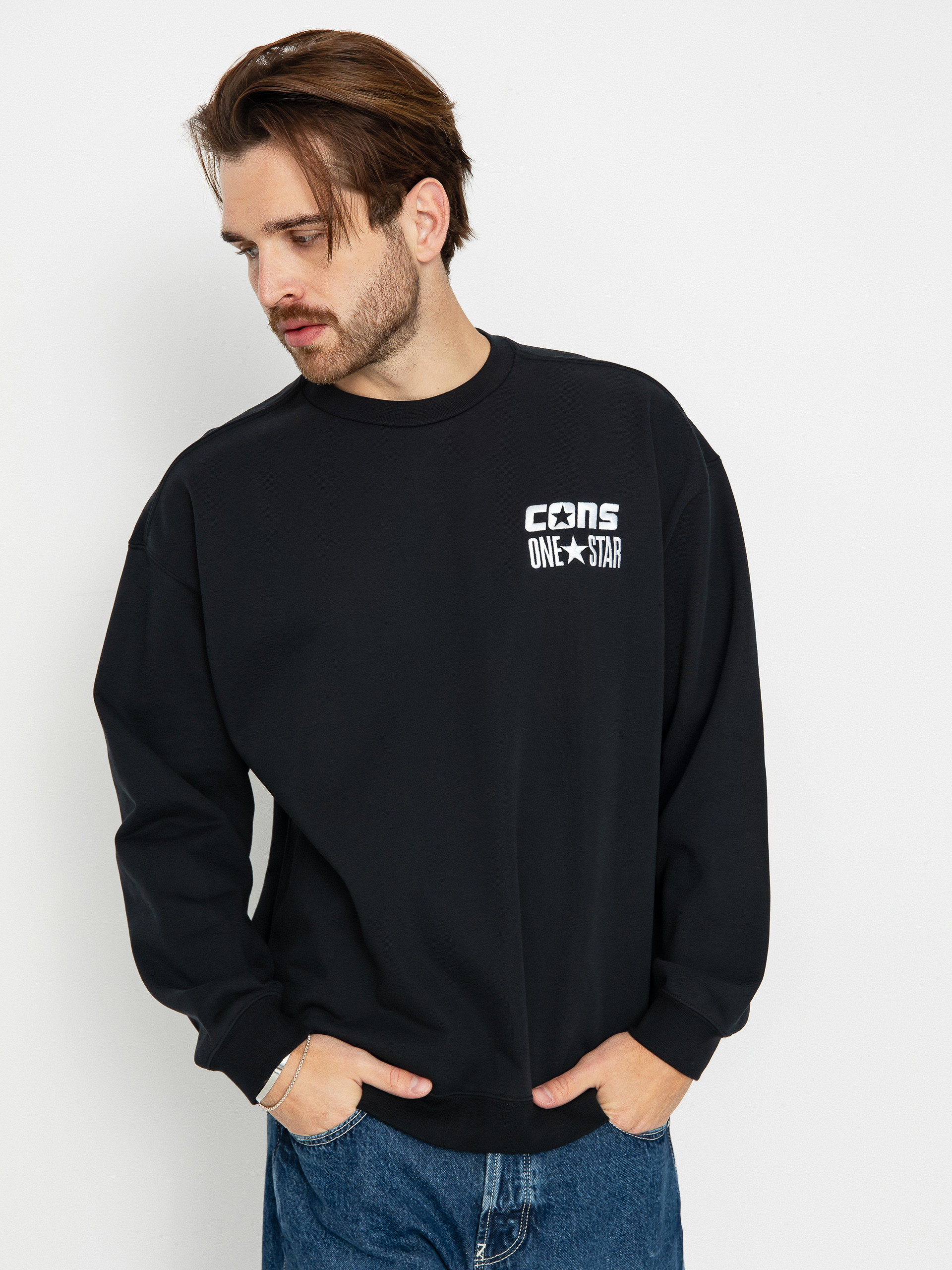 Black converse sweatshirt best sale