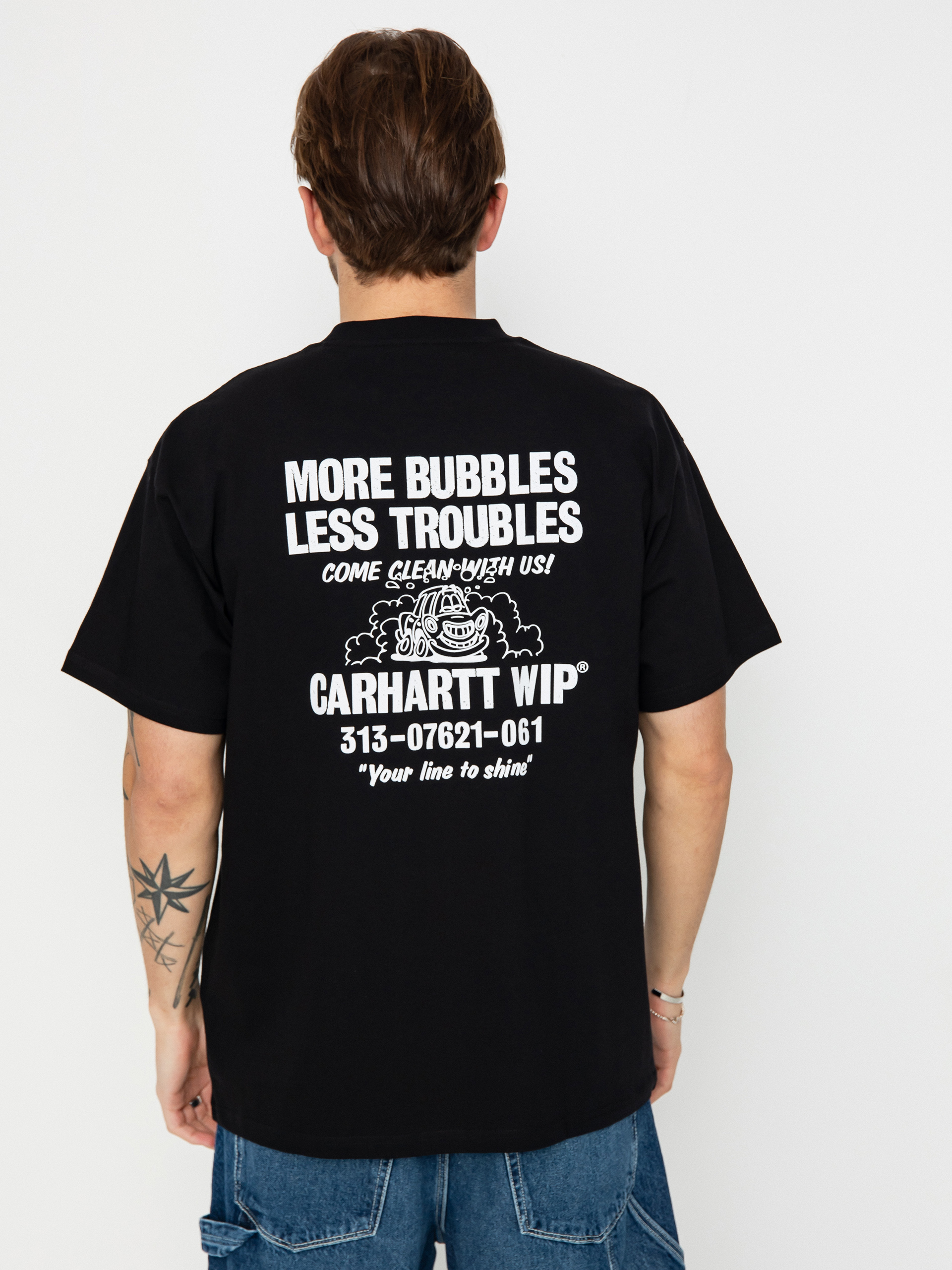 Carhartt WIP Less Troubles T-Shirt - black (black/white) Carhartt WIP Less Troubles T-Shirt - black (black/white)
