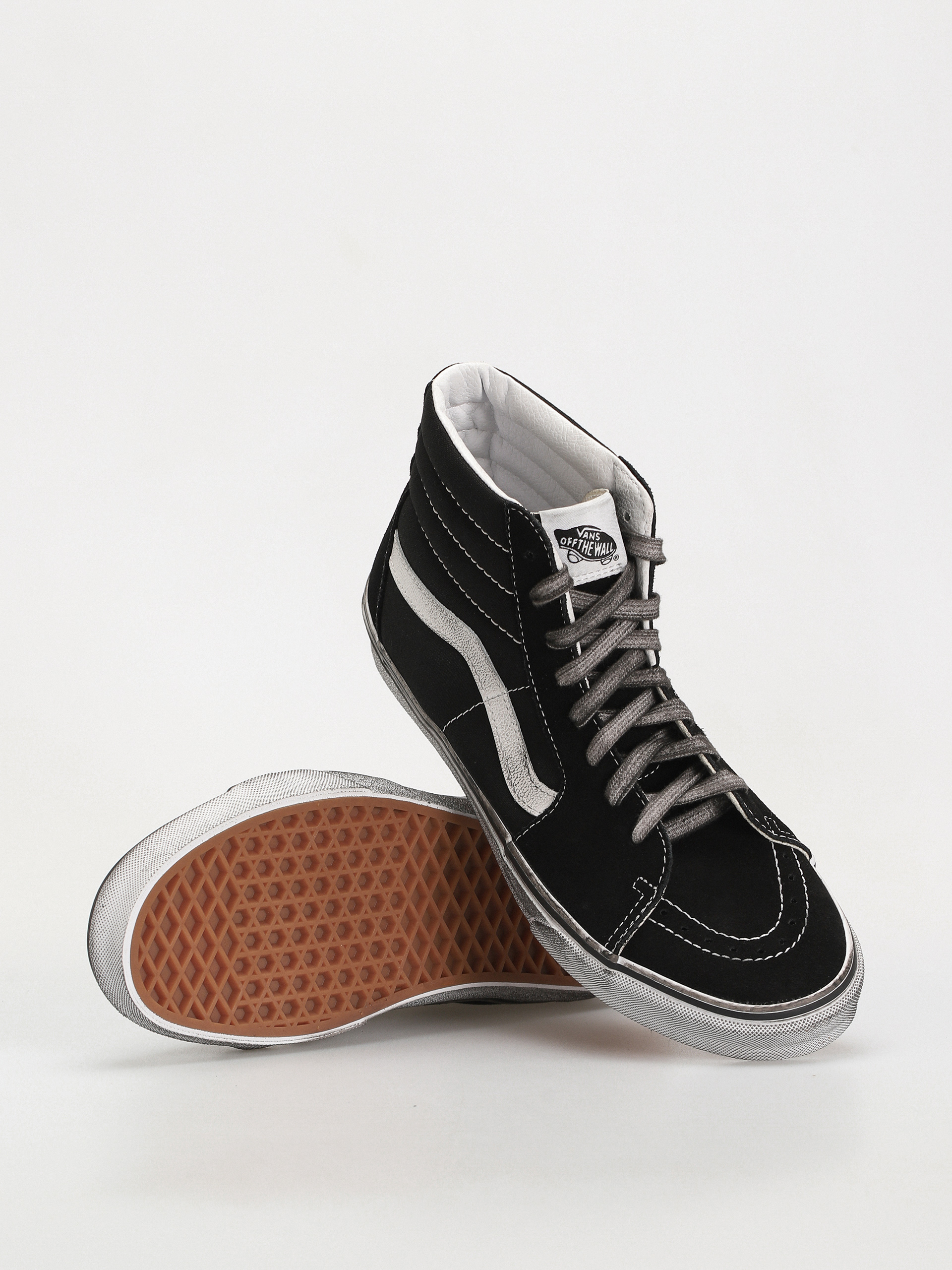Vans Sk8 Hi Shoes (stressed black/white)