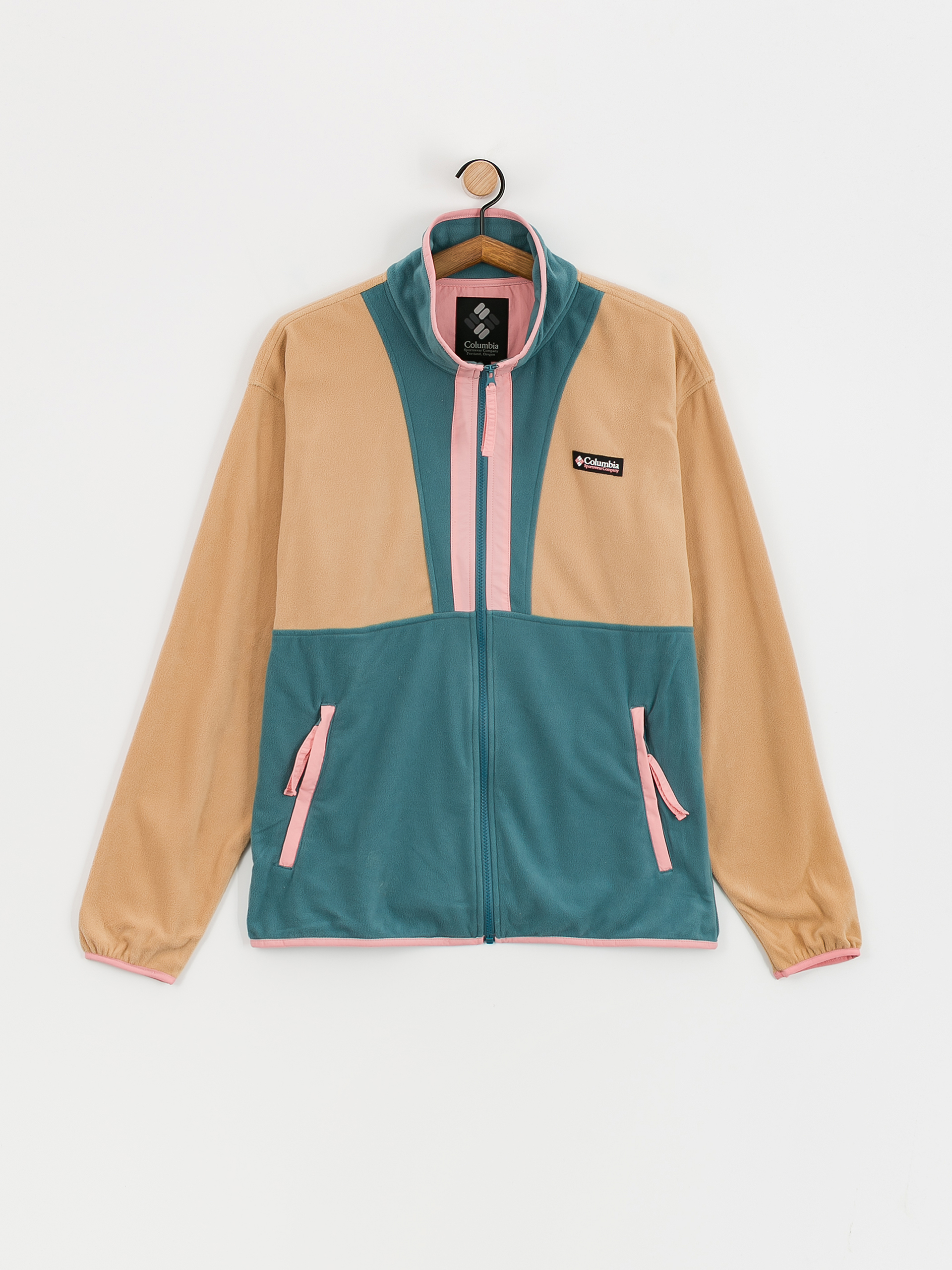 Herren Columbia Back Bowl Lightweight Fleece Jacke (canoe/cloudburst/salmon rose)