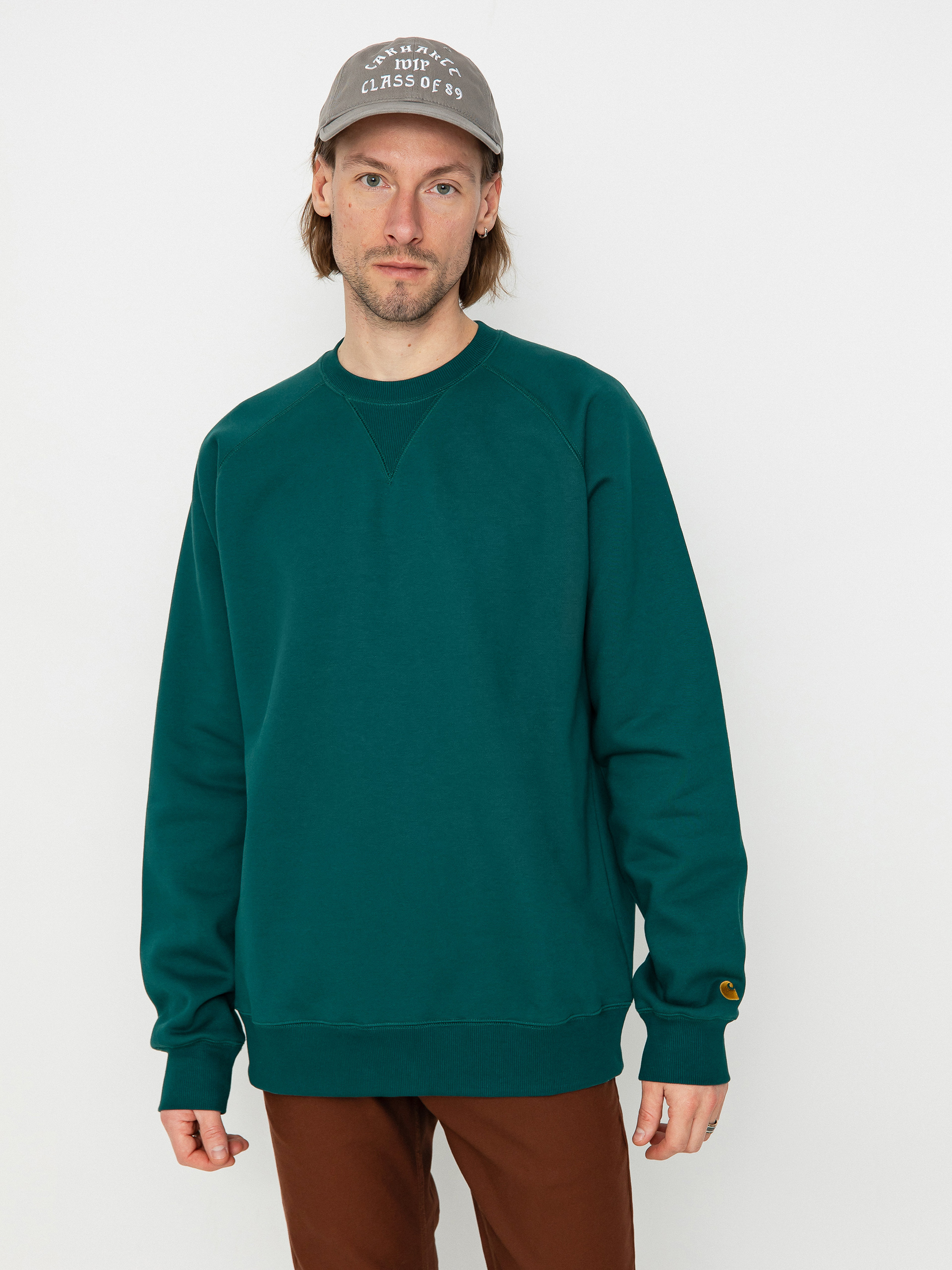 Carhartt chase sweatshirt green hotsell