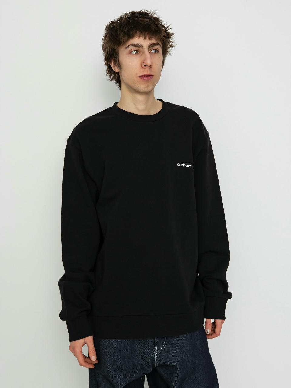 Carhartt WIP Sweatshirt Script Embroidery (black/white)