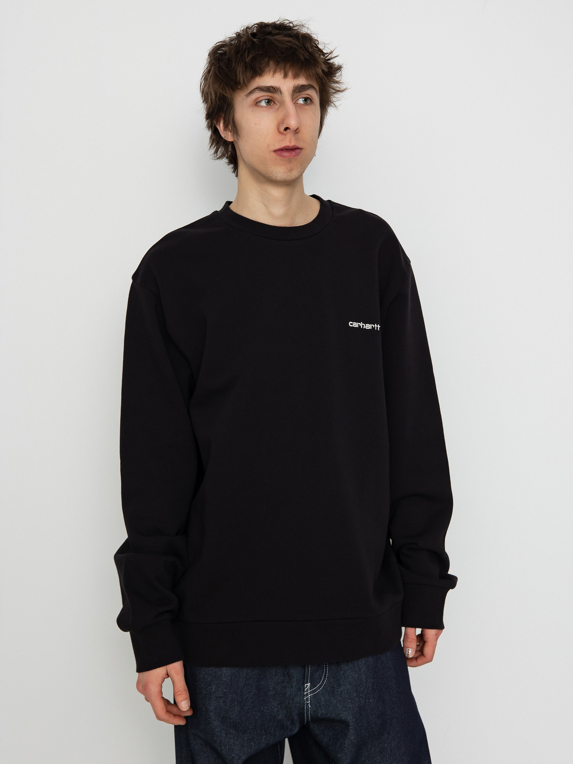 Carhartt WIP Sweatshirt Script Embroidery (black/white)