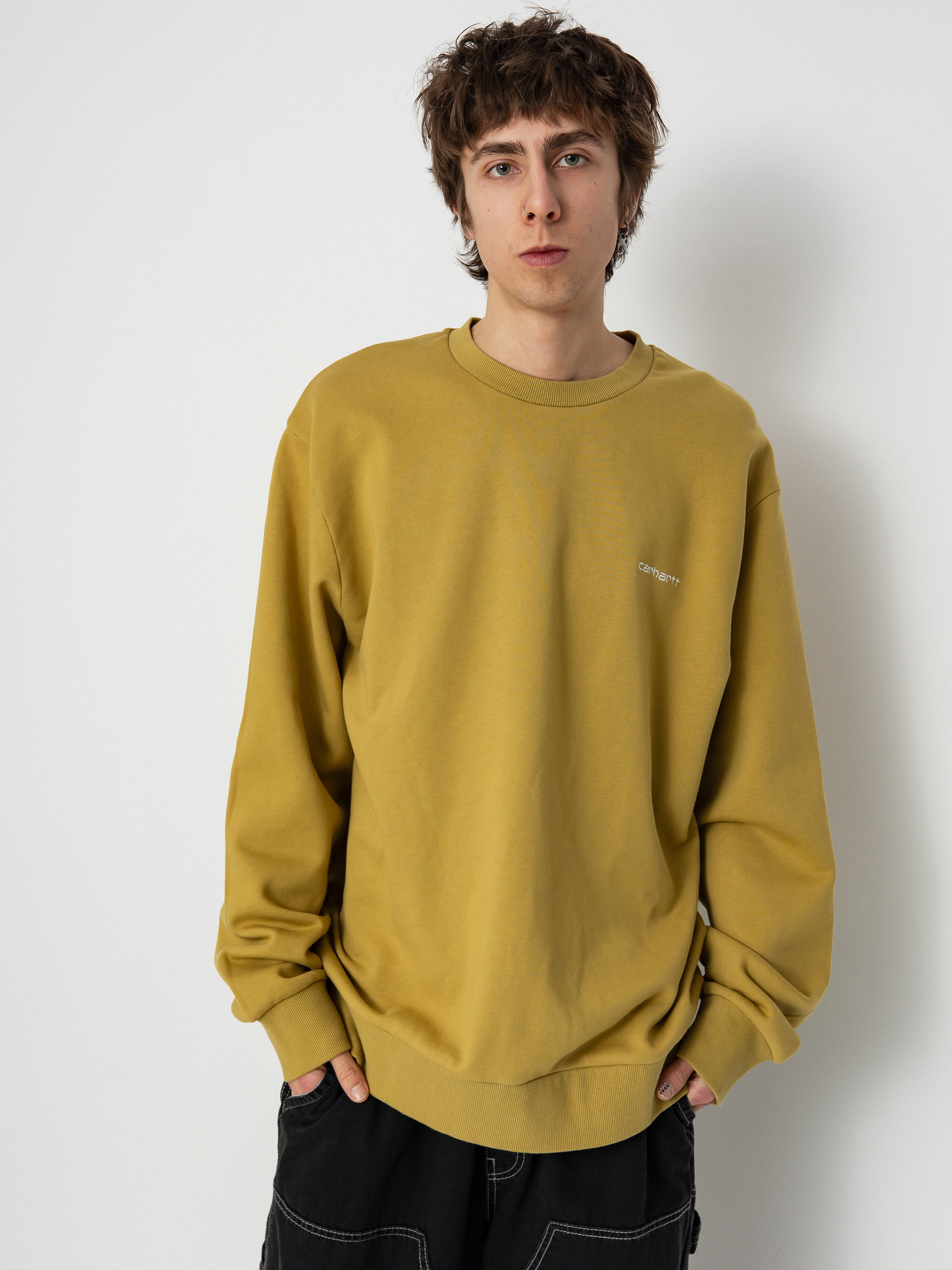 Carhartt WIP Sweatshirt Script Embroidery (agate/white)