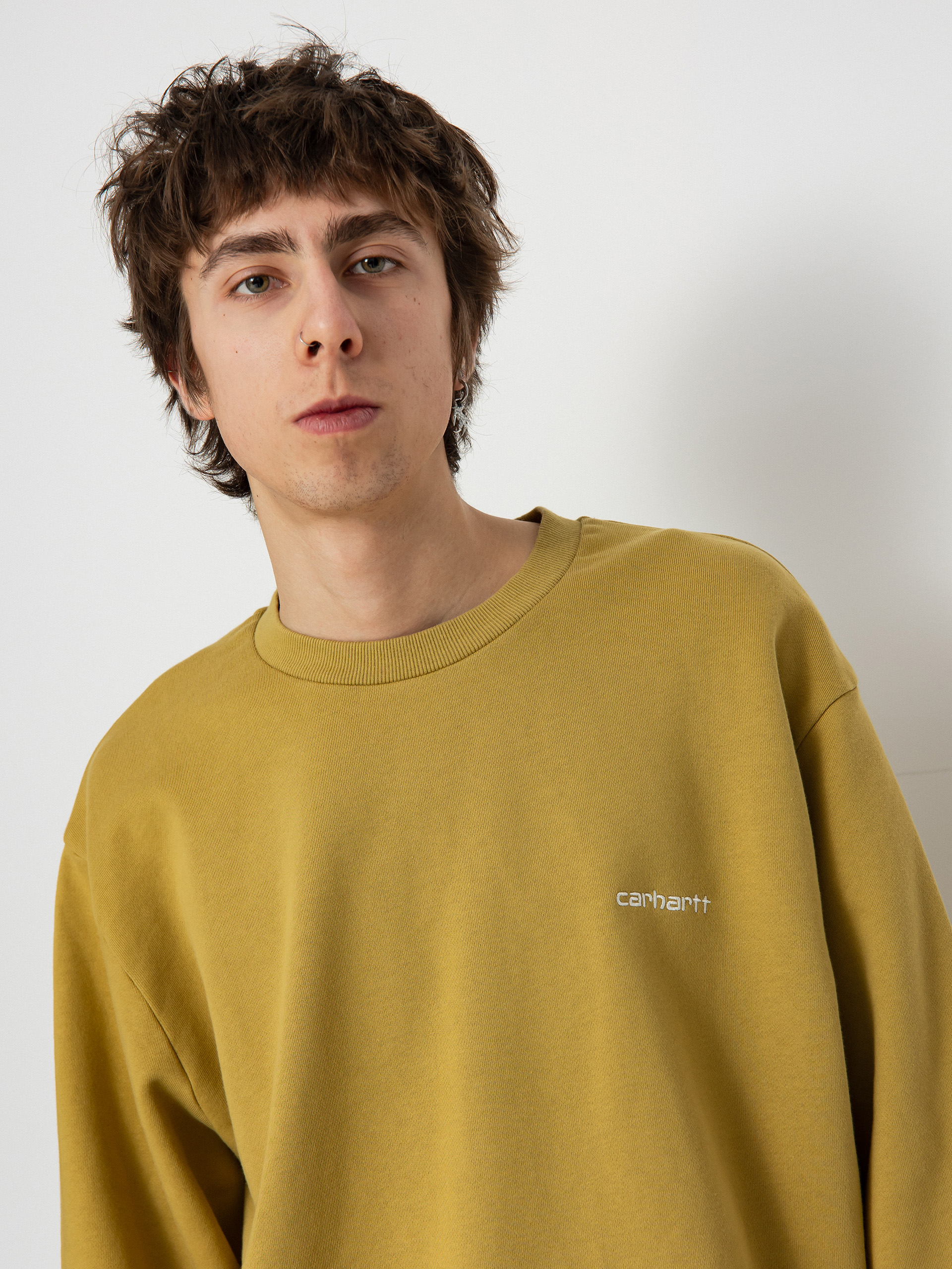 Carhartt WIP Sweatshirt Script Embroidery (agate/white)