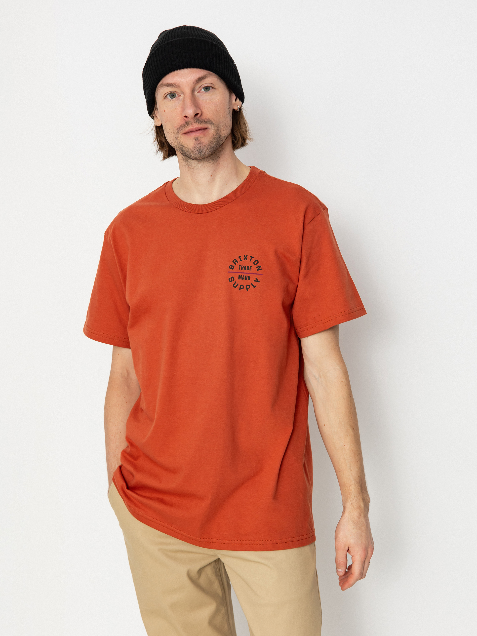 Brixton Oath V Stt T-Shirt (terracotta/washed black/cranbe)