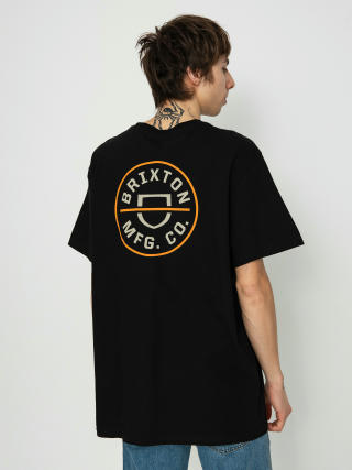 Brixton Crest II Stt T-Shirt (black/persimmon orange/sand)